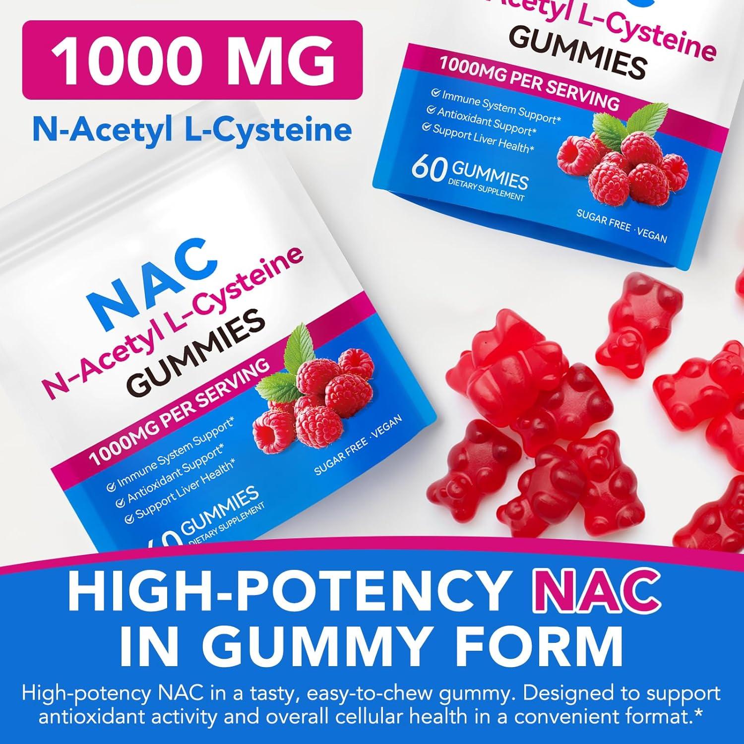 Gomitas de NAC 1000mg DaiaSns - Suplemento Antioxidante Sabor Fresa