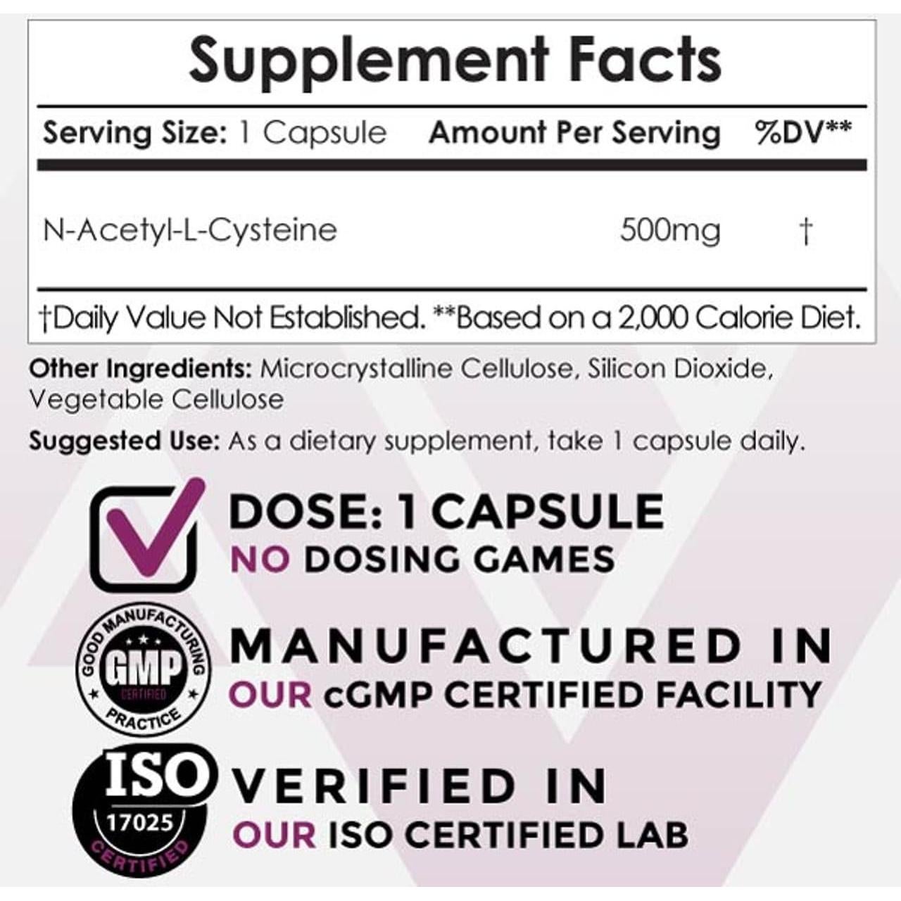 Cápsulas N-Acetil L-Cisteína Nootropics Depot 500mg 180 Unidades