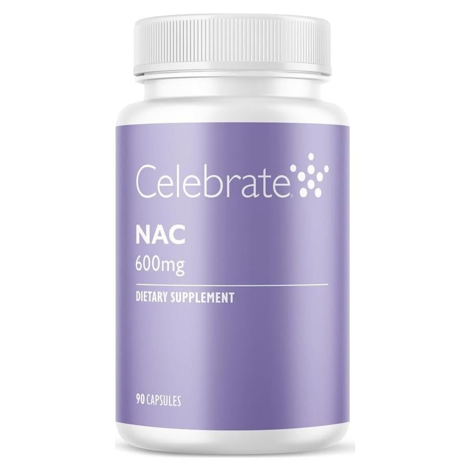 Suplemento NAC Celebrate Vitamins 600mg Antioxidante 90 Cápsulas