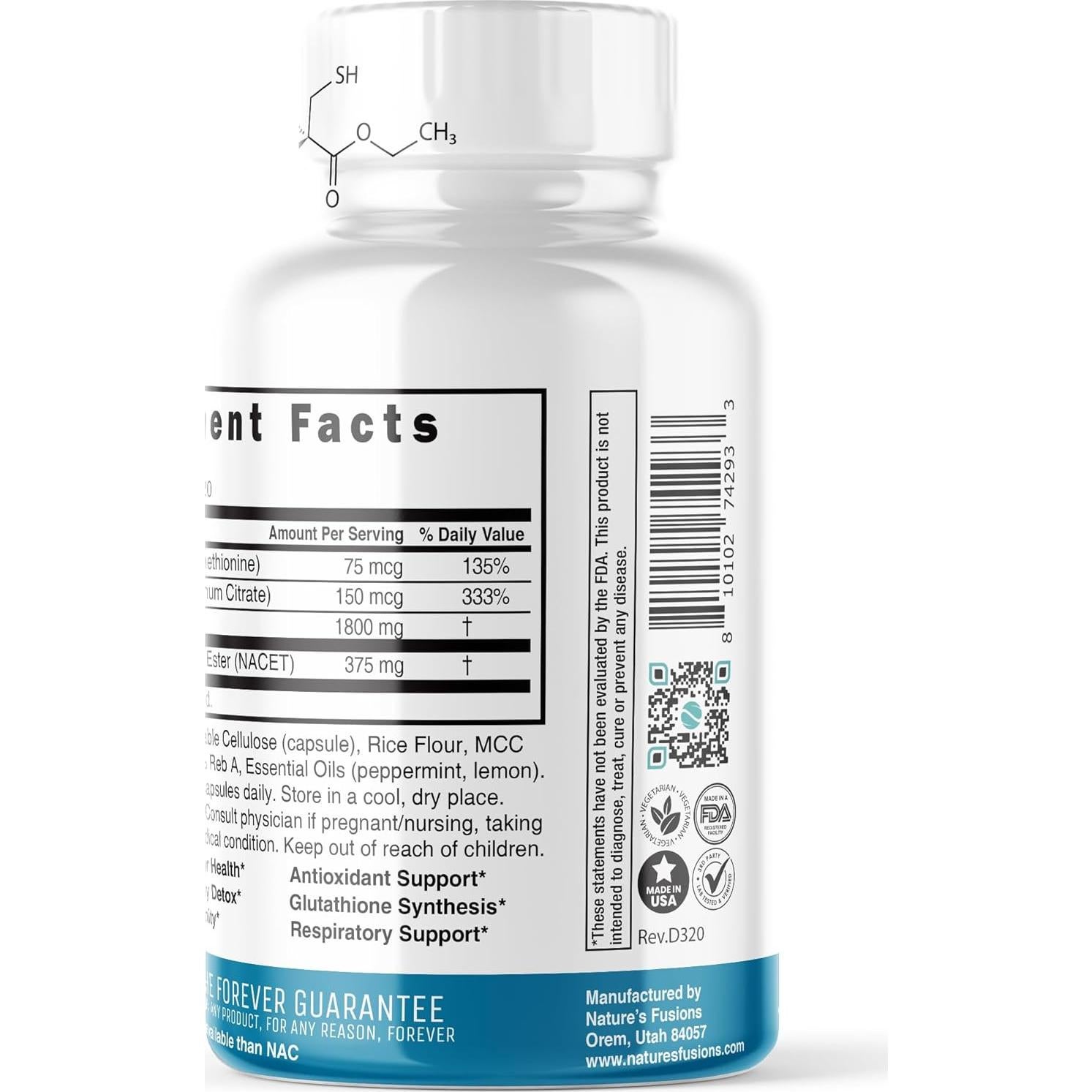 Suplemento Antienvejecimiento GlyNAC-ET 120 Cápsulas - NAC Éster Etílico