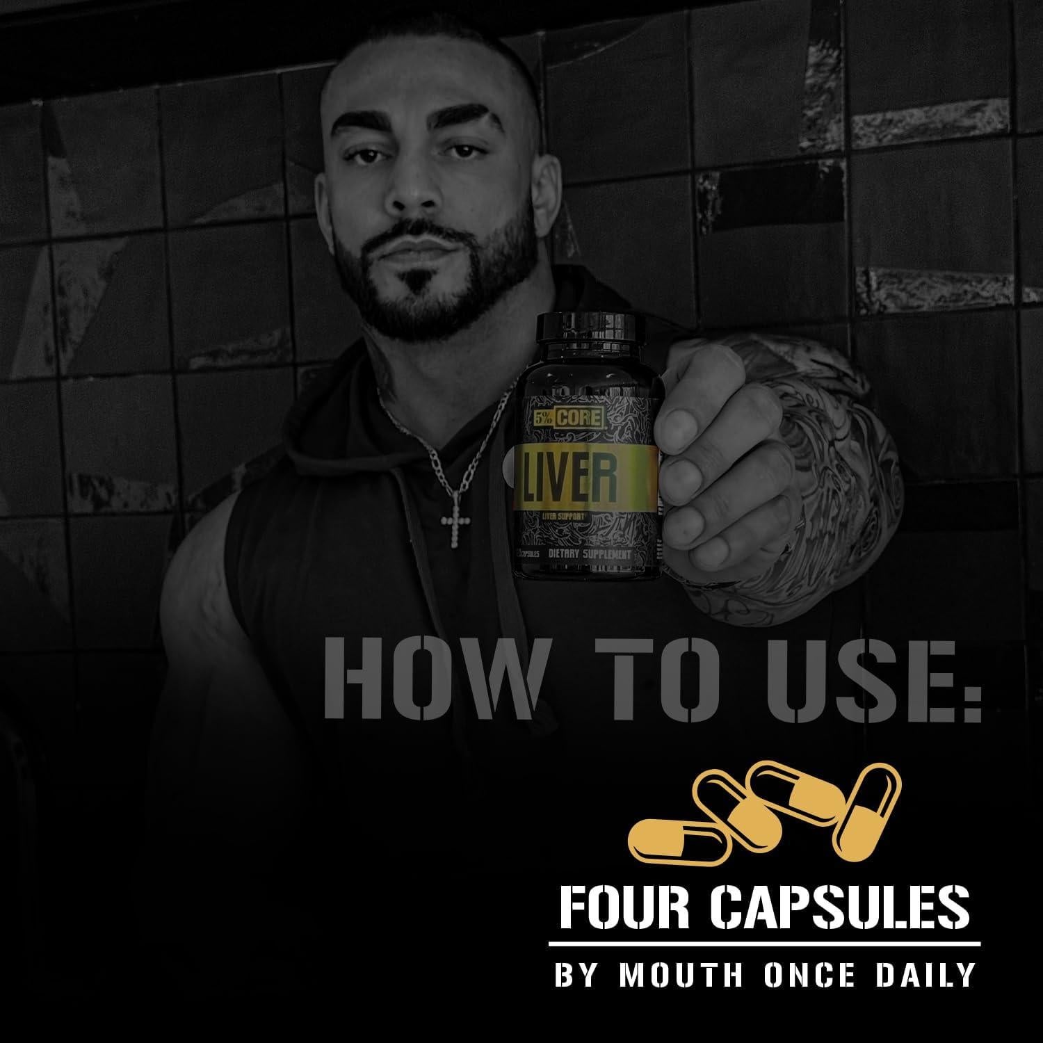 Suplemento Hepático 5% Nutrition | NAC 1000mg, Cardo Mariano 750mg, Glutatión 300mg | 30 Cápsulas