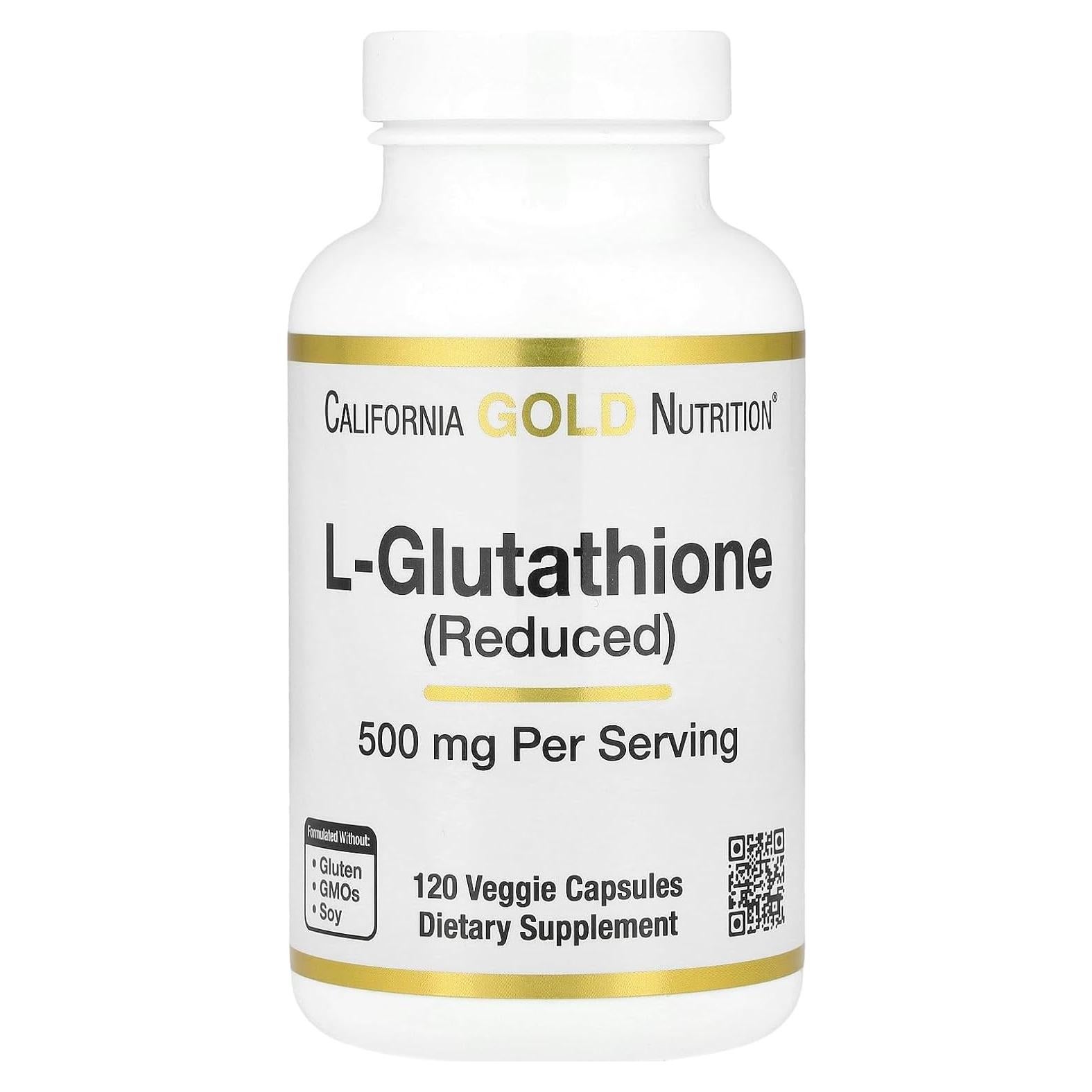 L-Glutatión Reducido 500 mg California Gold Nutrition 120 Cápsulas