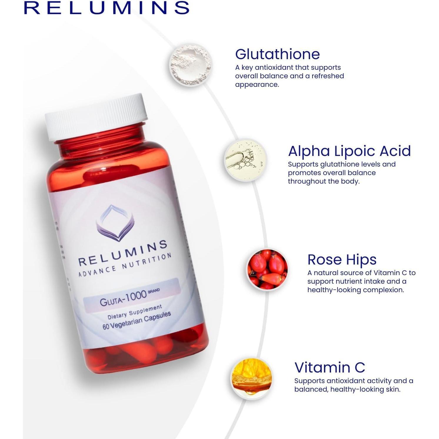 Suplemento L-Glutati&oacute;n Relumins 1000mg 30 C&aacute;psulas