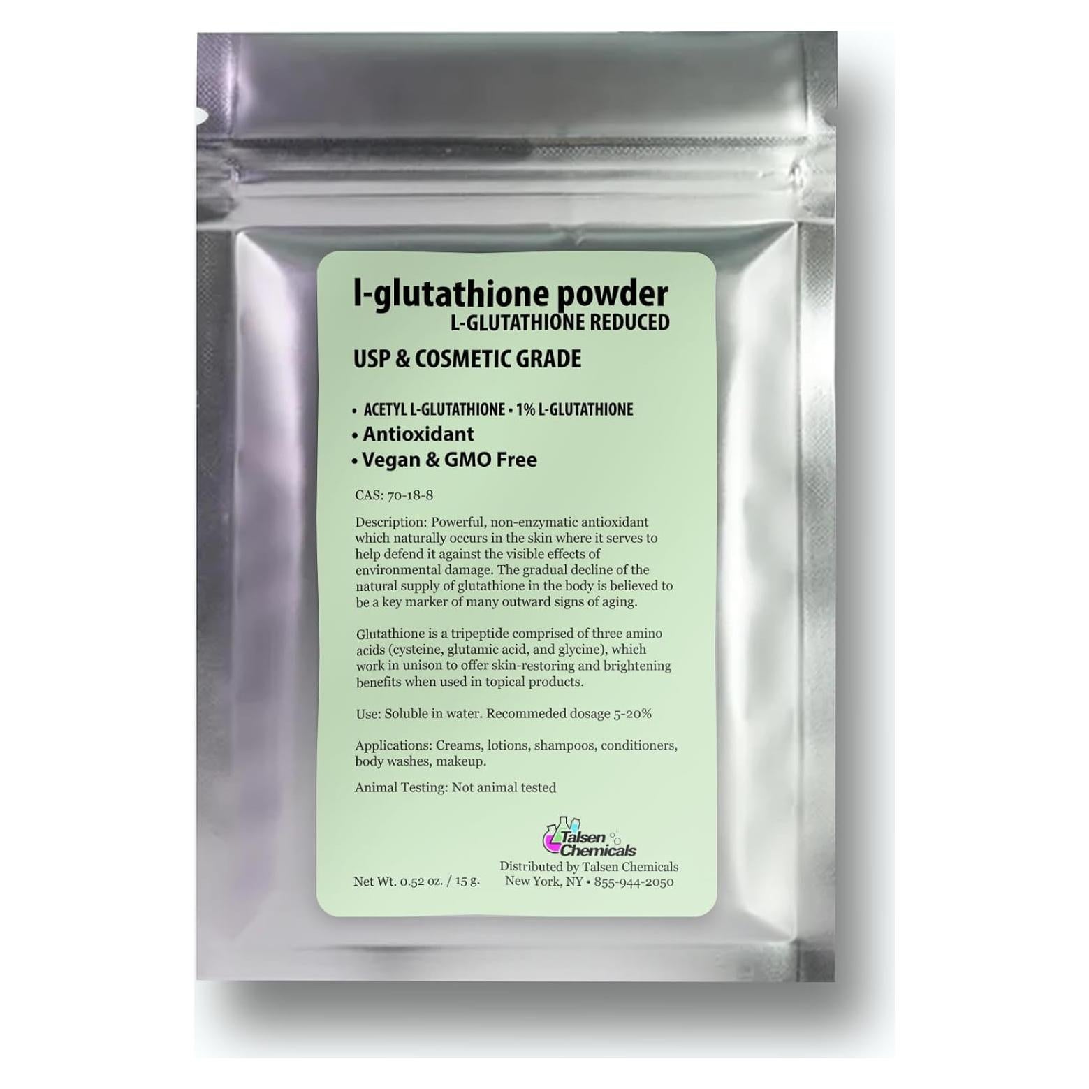 Polvo de L-Glutati&oacute;n Puro Talsen 14.17g Grado Cosm&eacute;tico