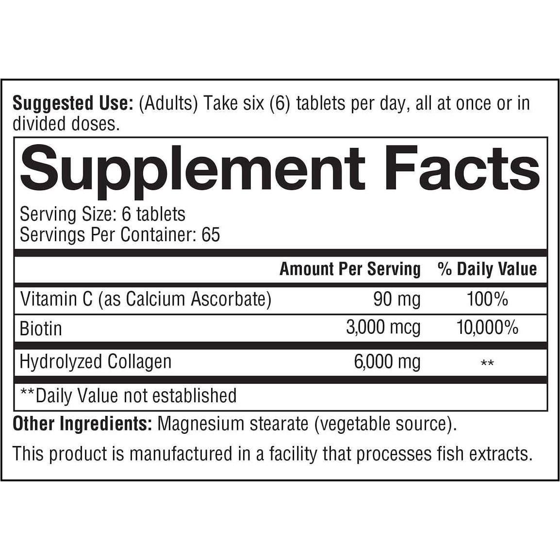Youtheory Colágeno Plus Biotina 390 Tabletas x 3 Paquetes