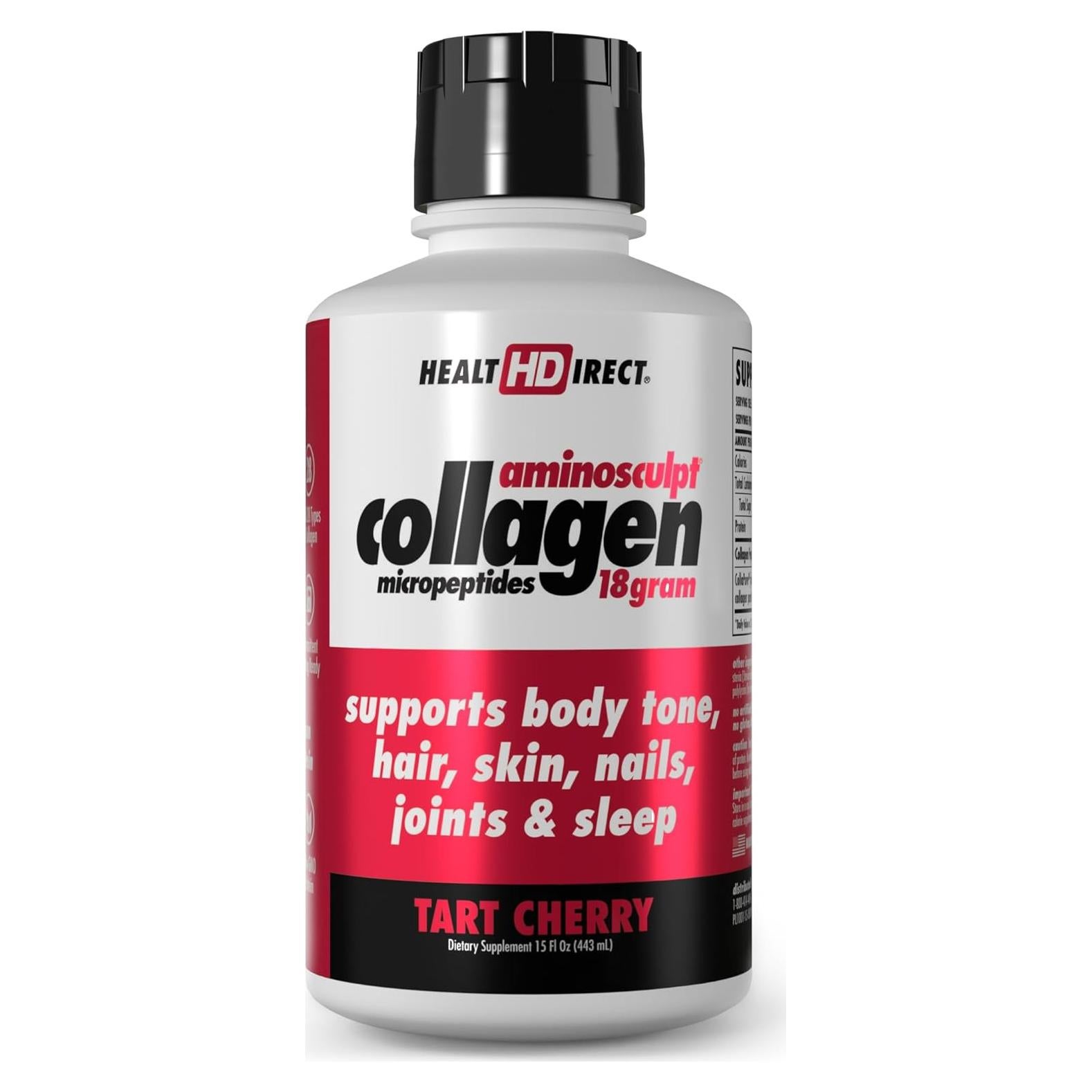 Colágeno Líquido Sin Azúcar Health Direct AminoSculpt 450ml - Cereza Ácida