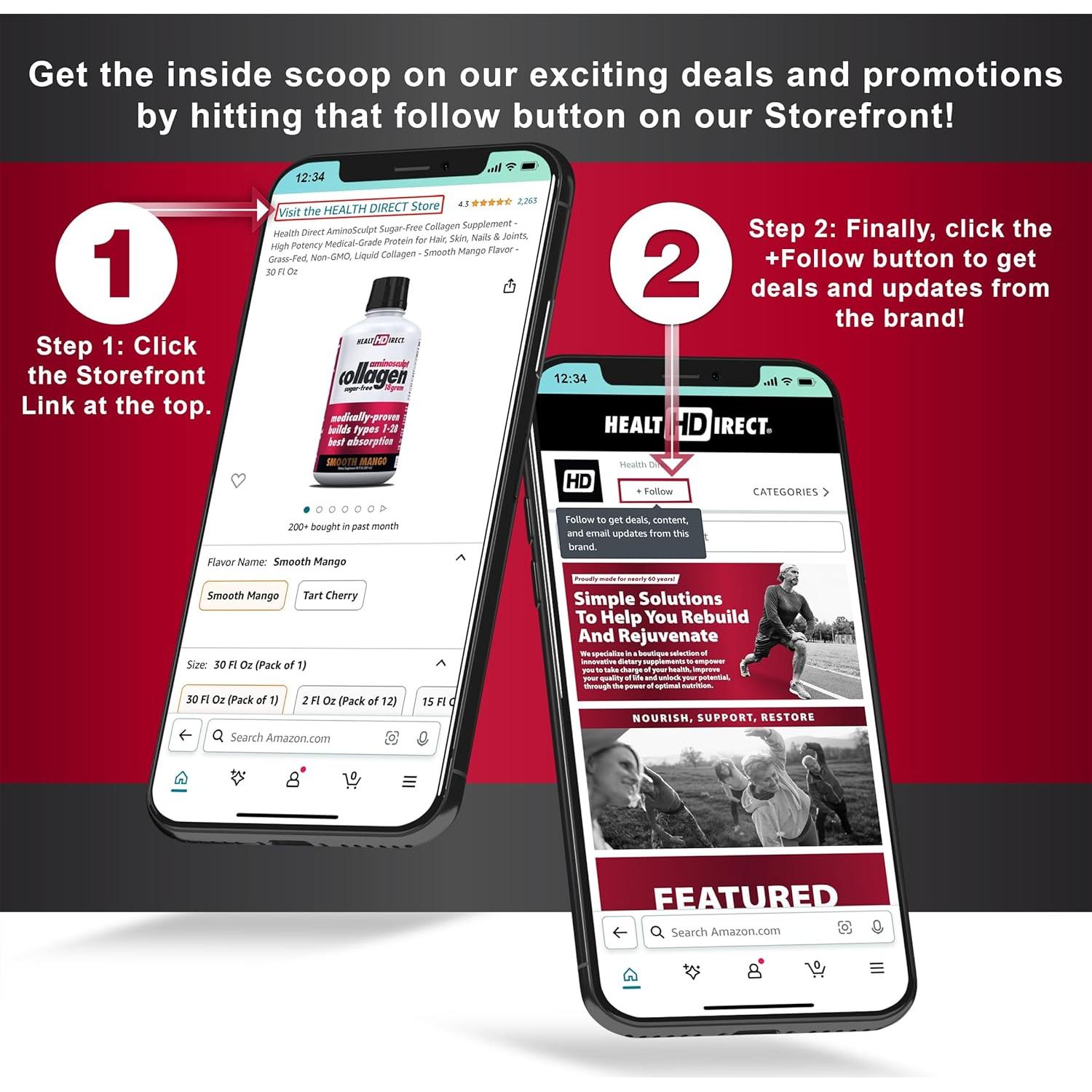 Colágeno Líquido Sin Azúcar Health Direct AminoSculpt 450ml - Cereza Ácida