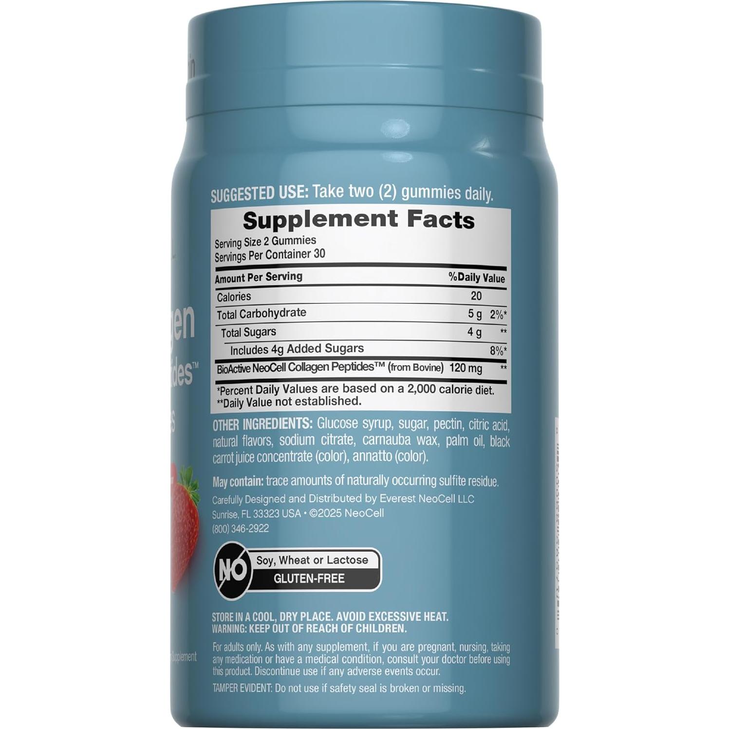 Gomitas de Colágeno NeoCell 60 Unidades Sabor Fresa