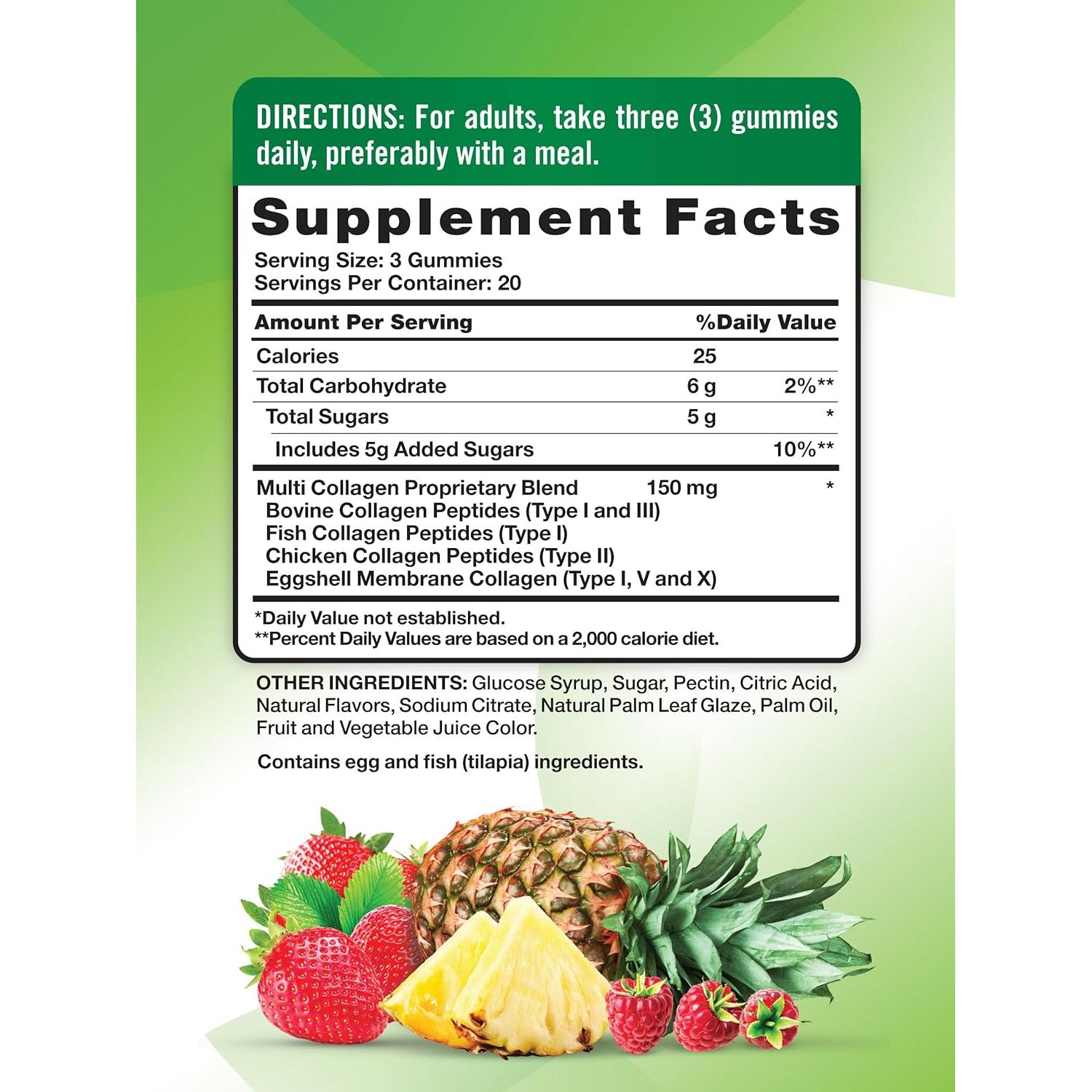 Gomitas de Colágeno Múltiple La Verdad de la Naturaleza 60 Unidades