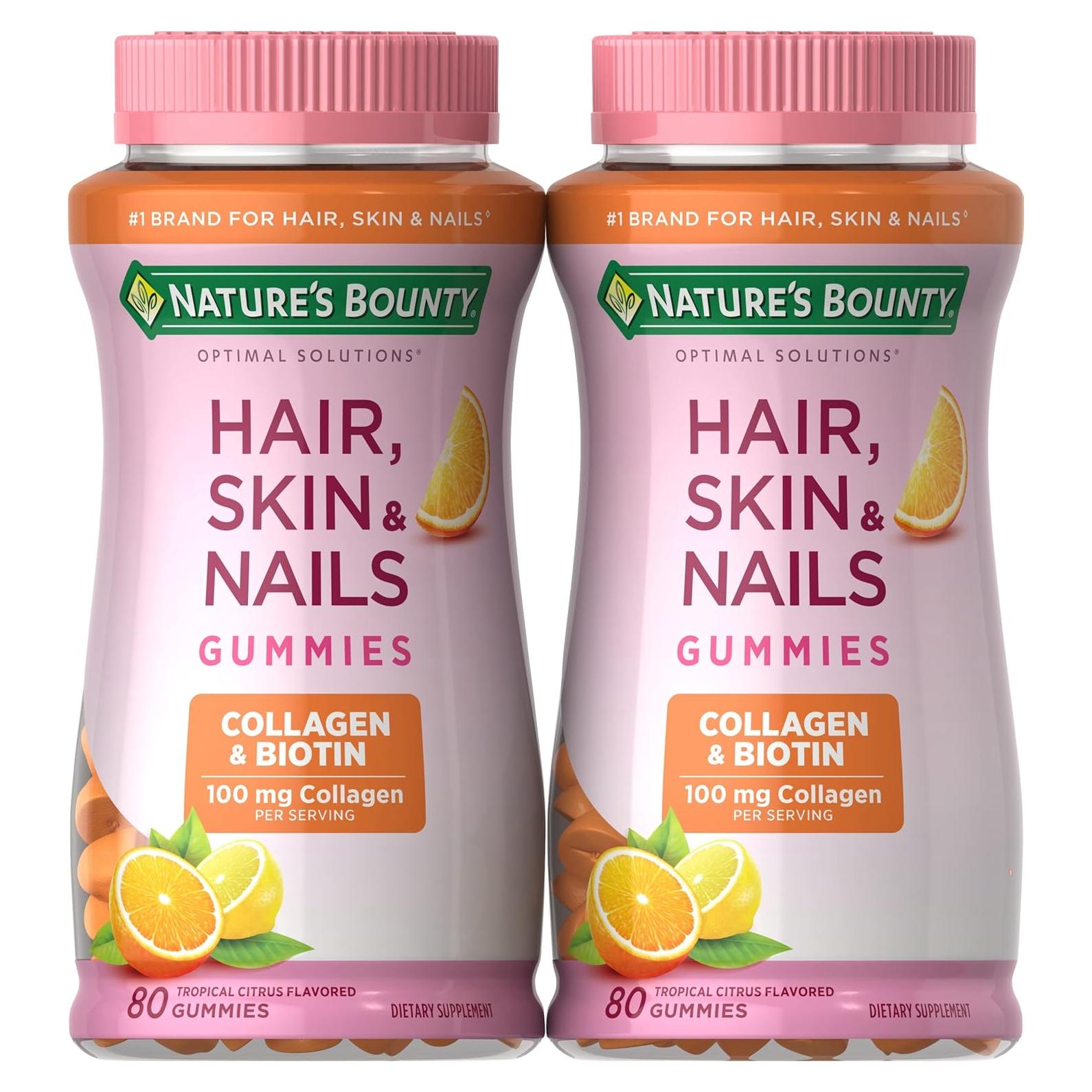 Gomitas vitamínicas Nature's Bounty con biotina y colágeno 80 Ct