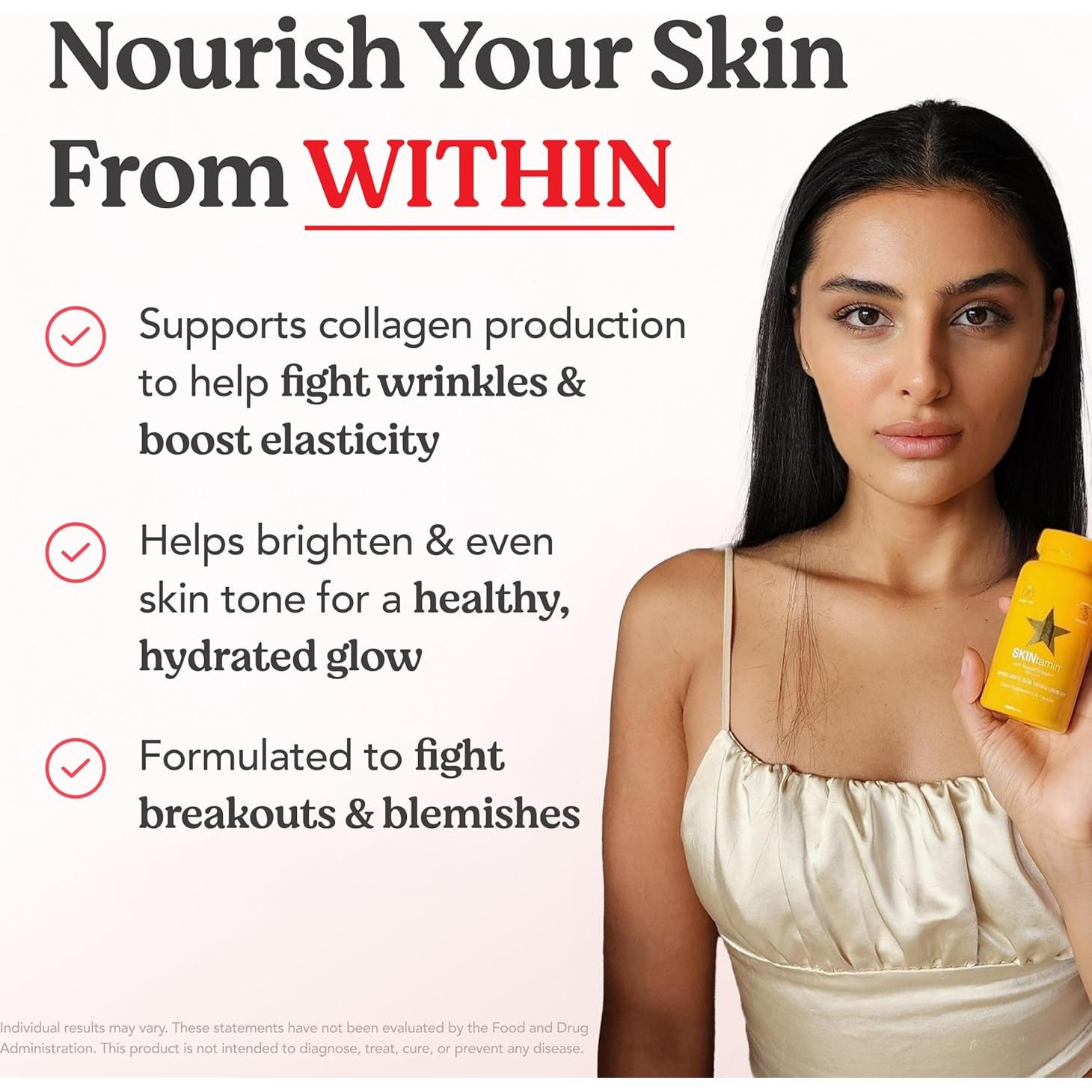 Píldoras de Colágeno Vegetariano SKINtamin 30 Cápsulas