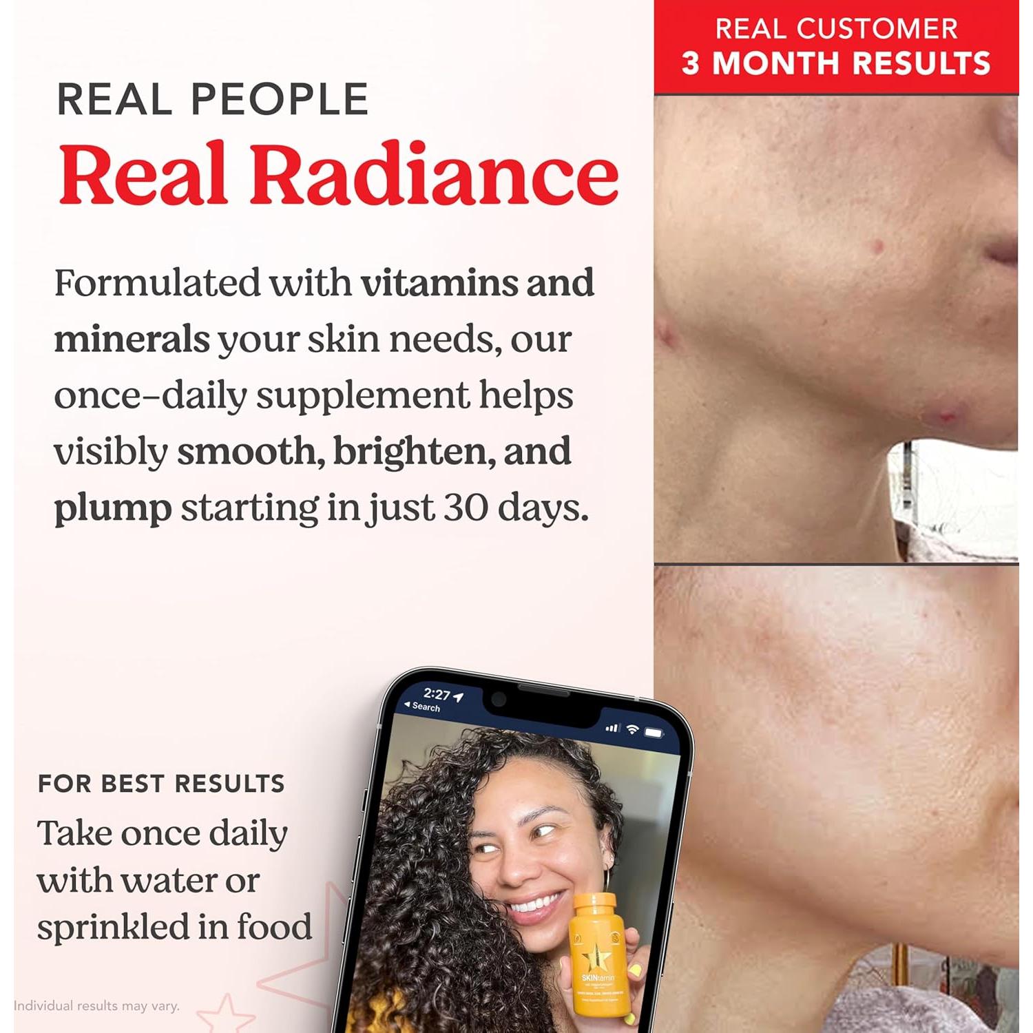 Píldoras de Colágeno Vegetariano SKINtamin 30 Cápsulas