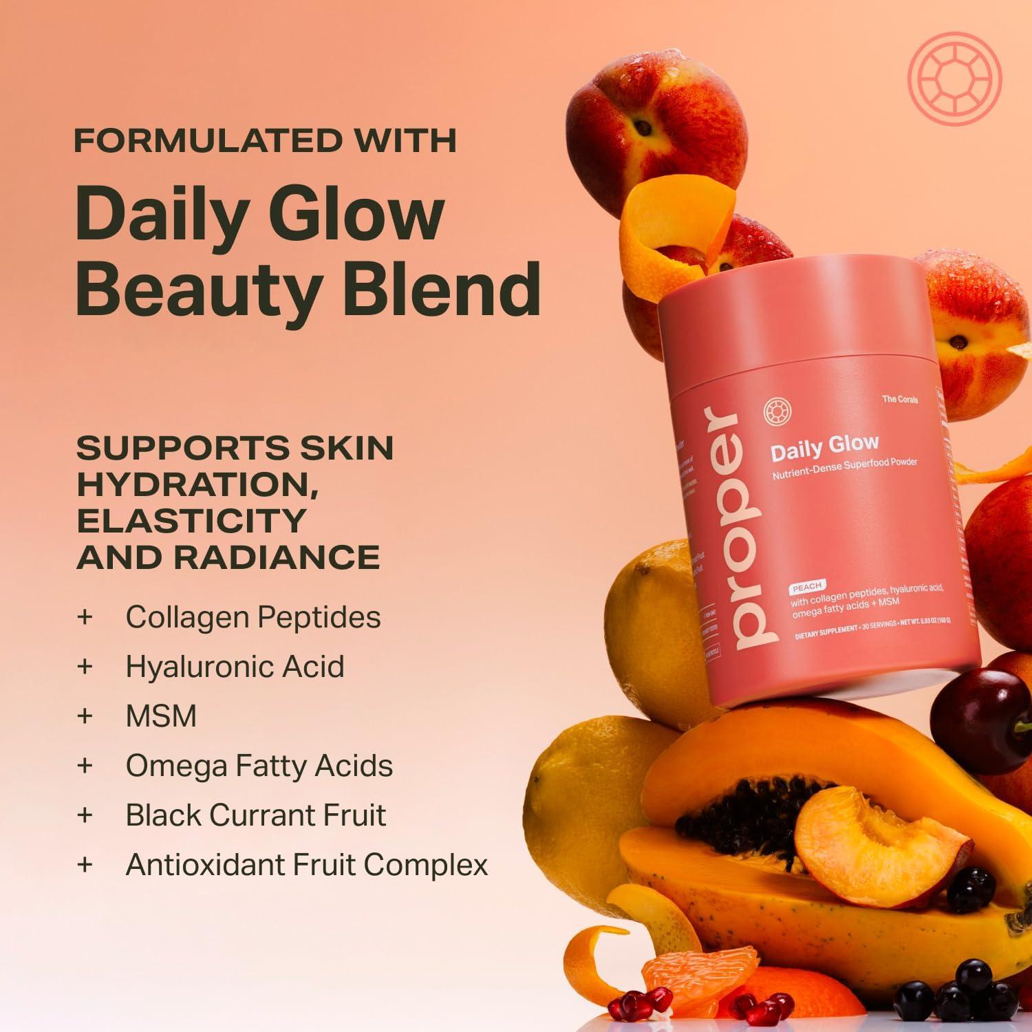 Suplemento de Belleza Proper - Polvo de Colágeno y Ácido Hialurónico 230g