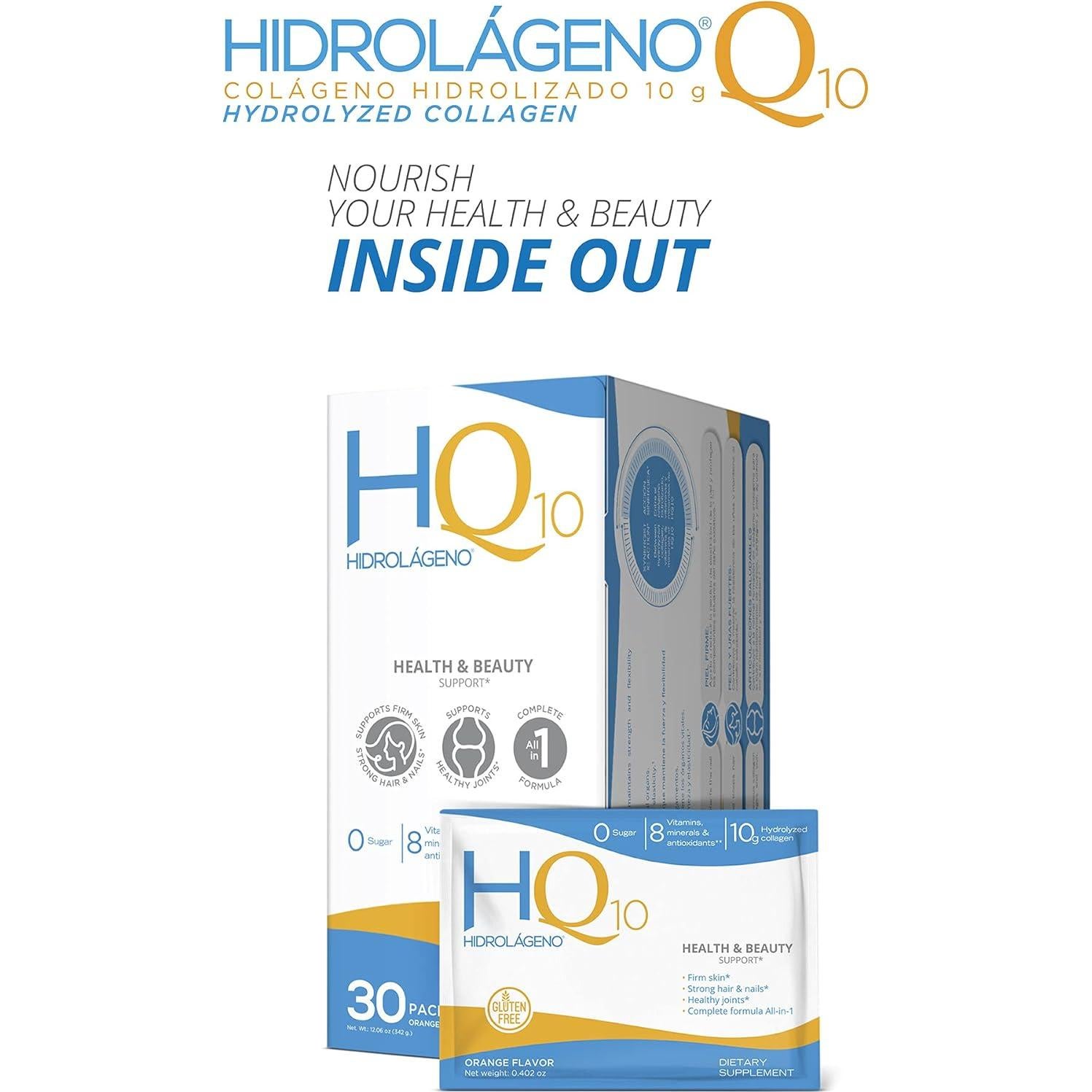 Hidrolágeno Q10 Colágeno Hidrolizado 30 Sobres 119g