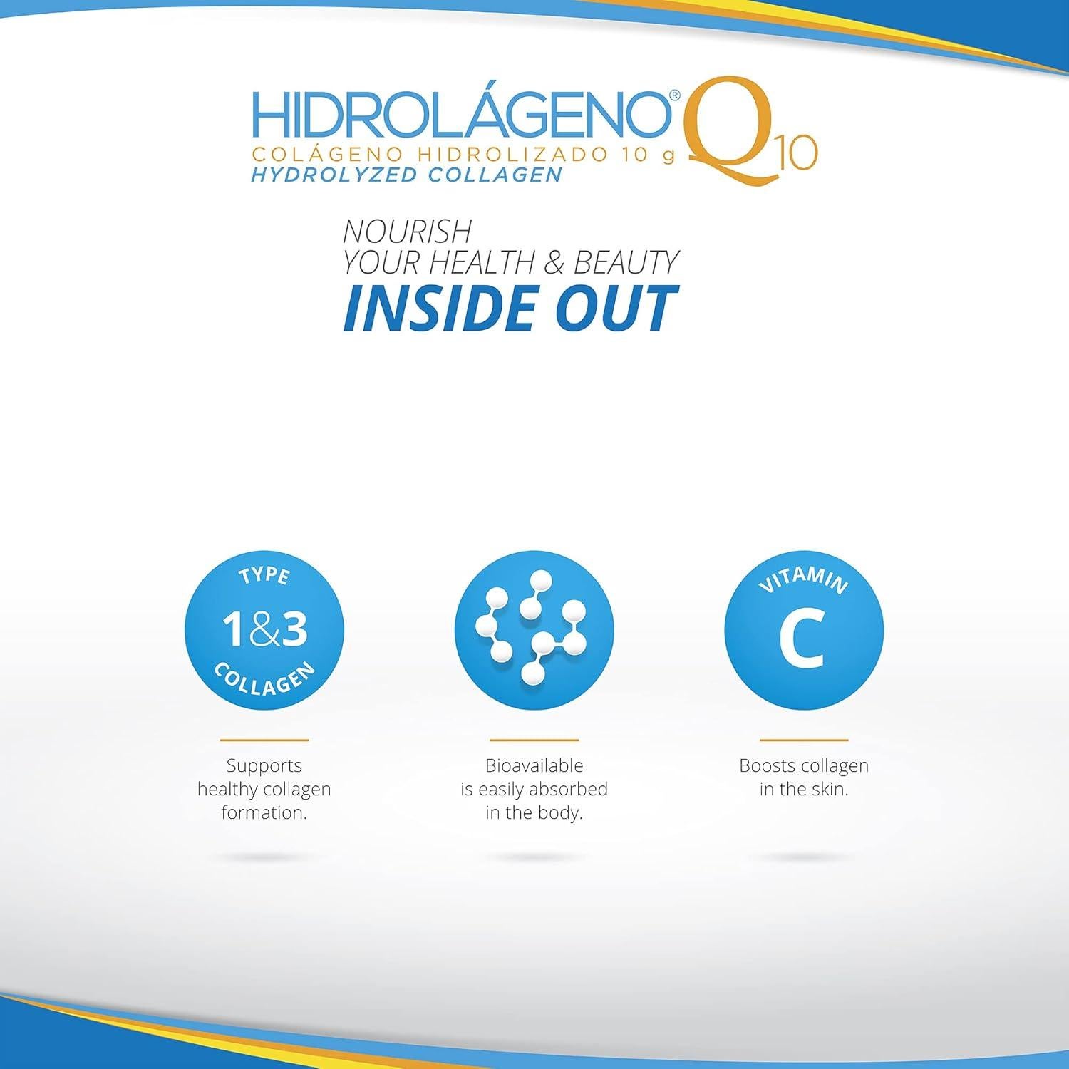 Hidrolágeno Q10 Colágeno Hidrolizado 30 Sobres 119g