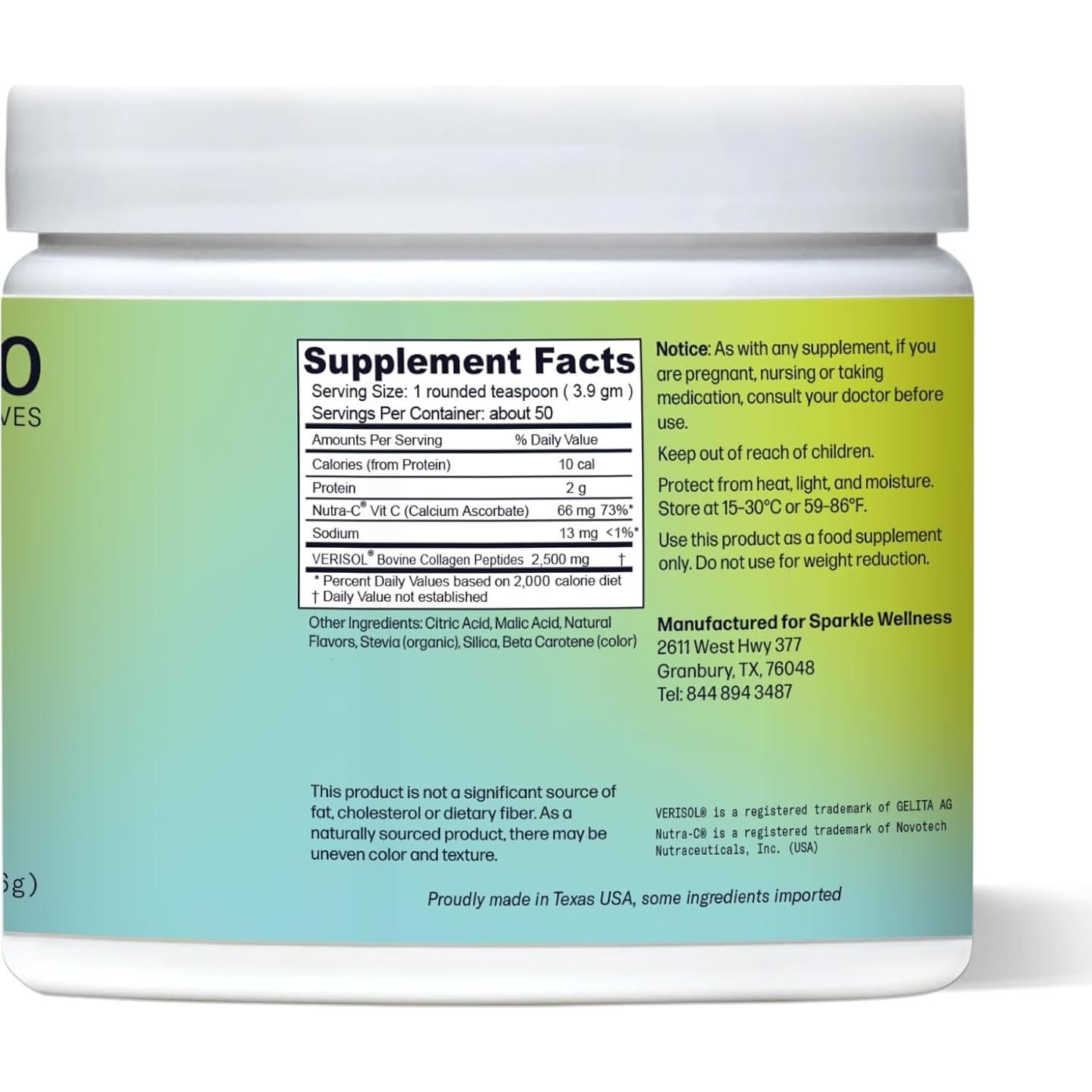 Suplemento de Colágeno Hidrolizado Sparkle Wellness Tropical - 50 Porciones