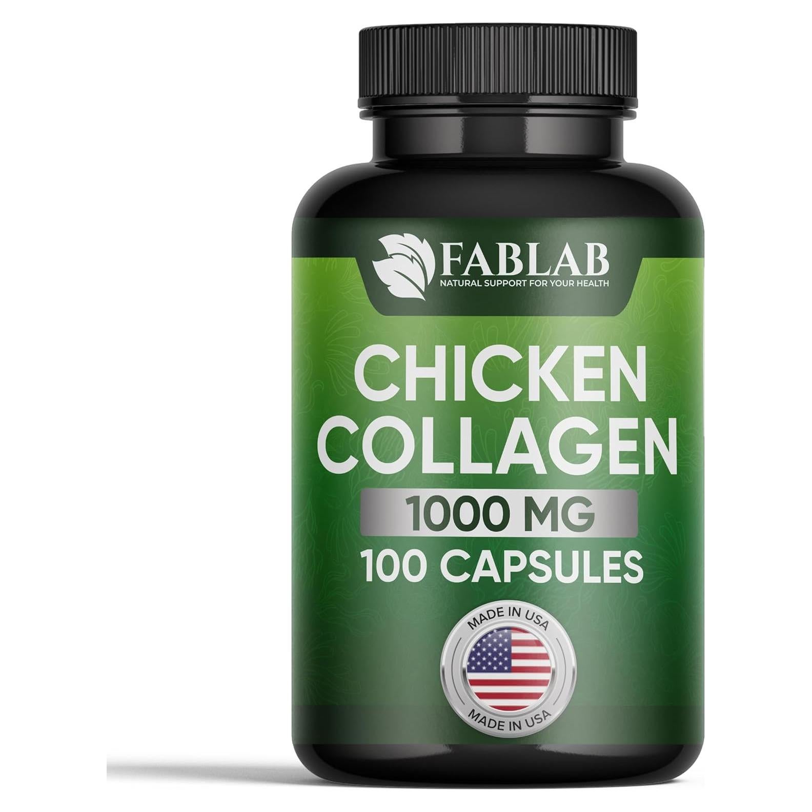 Colágeno de Pollo Tipo II FabLab - 100 Cápsulas para Articulaciones