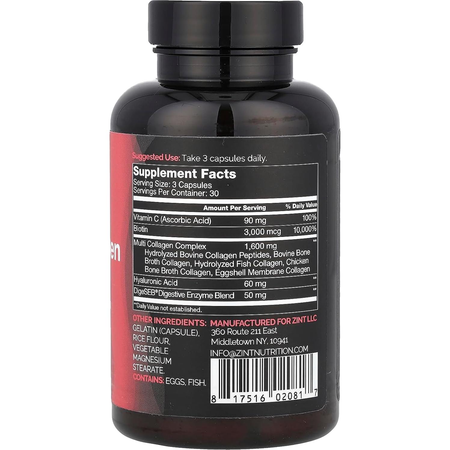 Suplemento de Colágeno Zint Multi Collagen 90 cápsulas