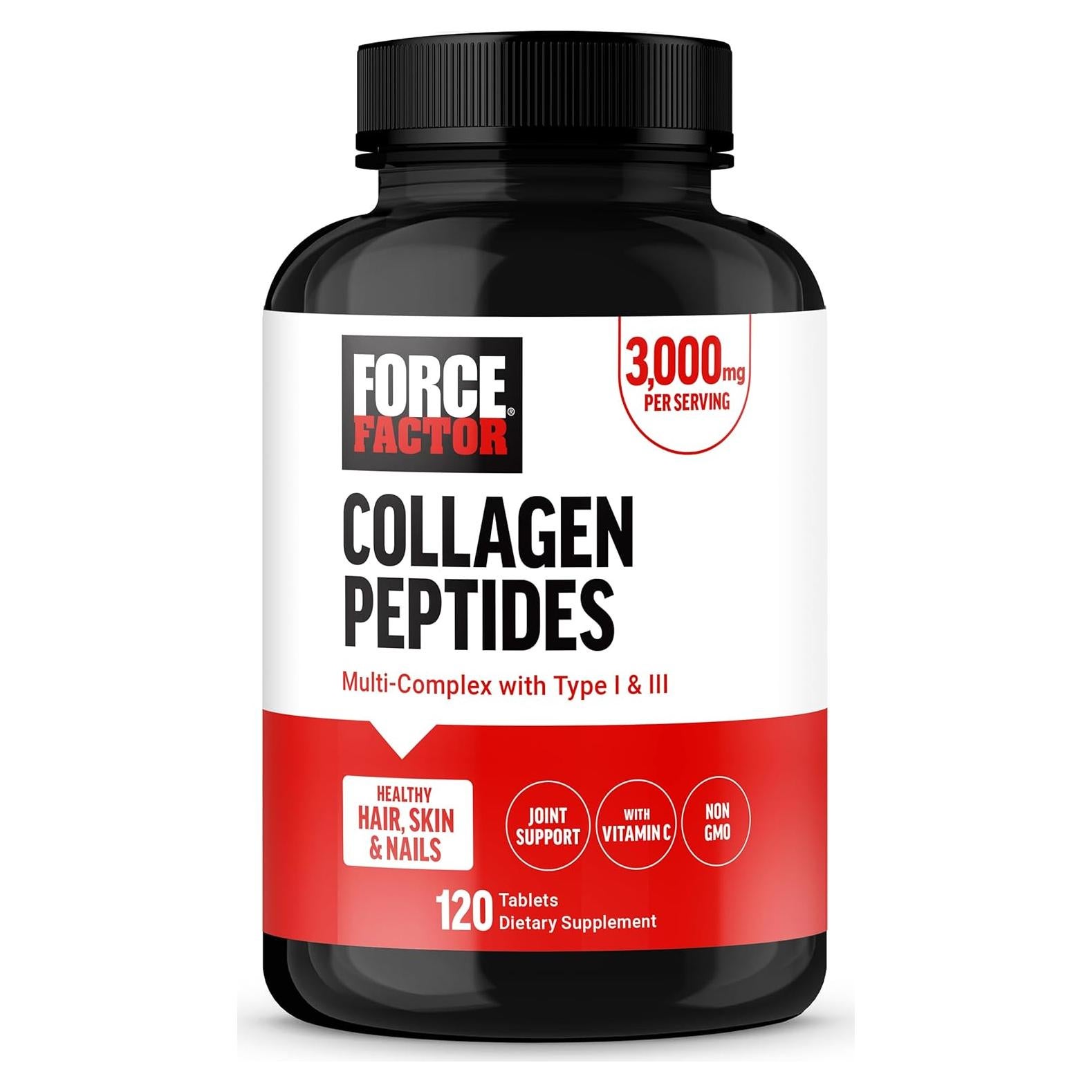 Colágeno Hidrolizado Force Factor 120 Tabletas - Salud Piel Cabello