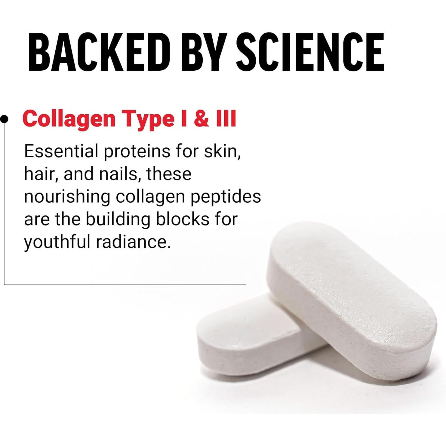 Colágeno Hidrolizado Force Factor 120 Tabletas - Salud Piel Cabello