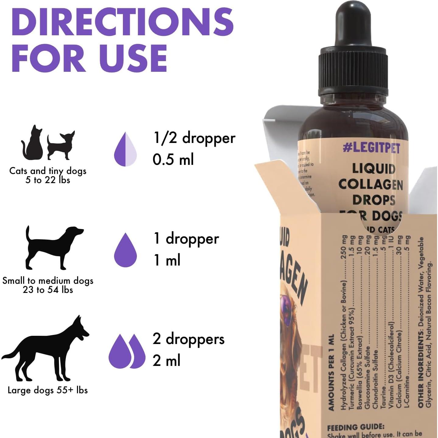 Colágeno Líquido Premium Legitpet para Perros y Gatos 248g