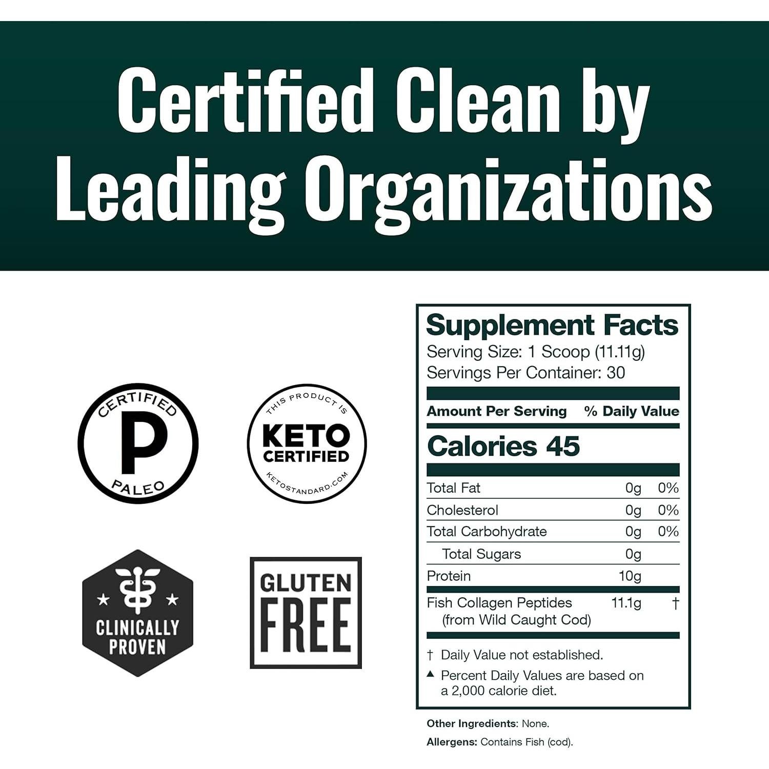 Polvo de colágeno marino Natural Force 331.7g - Sin sabor