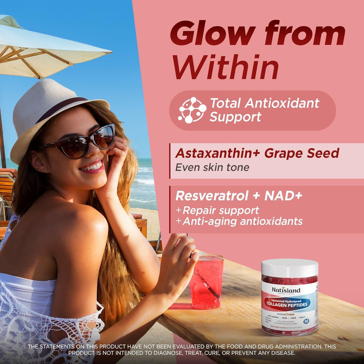 Gomitas de Colágeno Marino Natisland 2500 mg Sin Azúcar 60CT