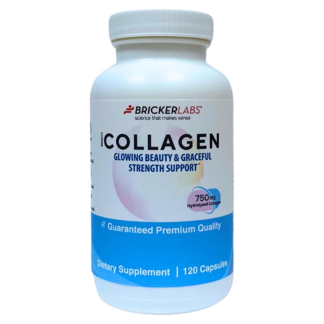 Suplemento de colágeno Bricker Labs 750mg - 120 cápsulas