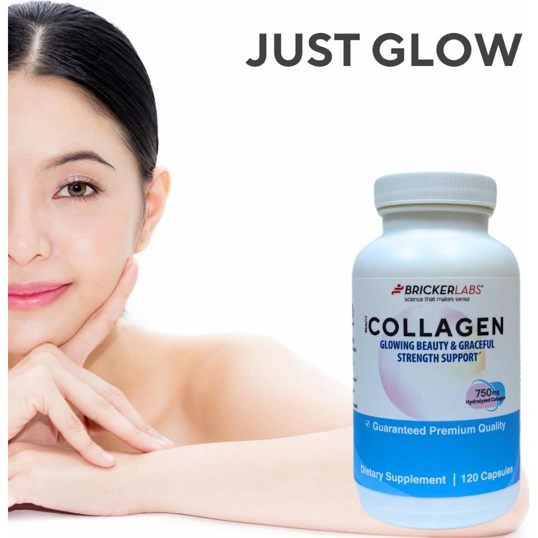 Suplemento de colágeno Bricker Labs 750mg - 120 cápsulas