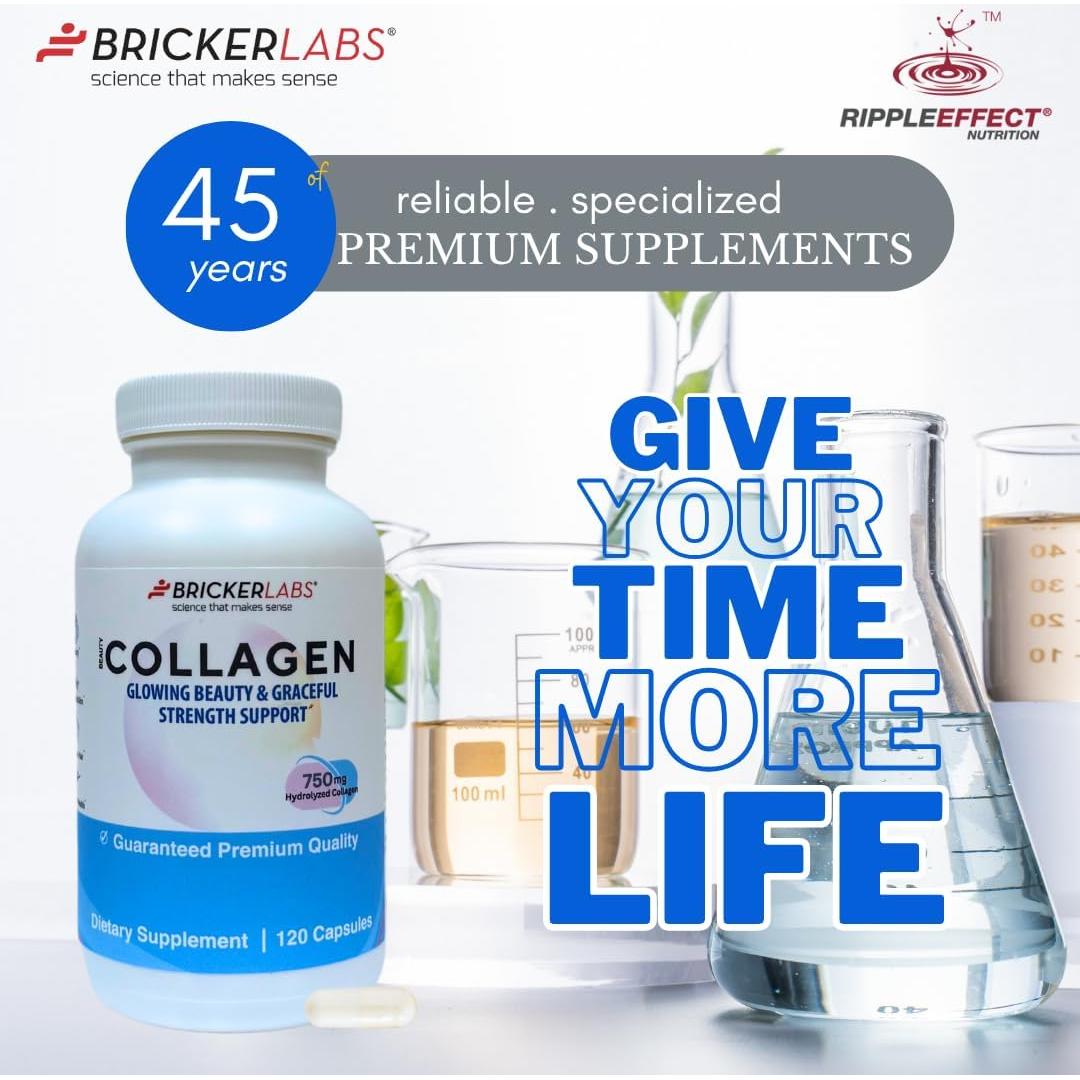 Suplemento de colágeno Bricker Labs 750mg - 120 cápsulas