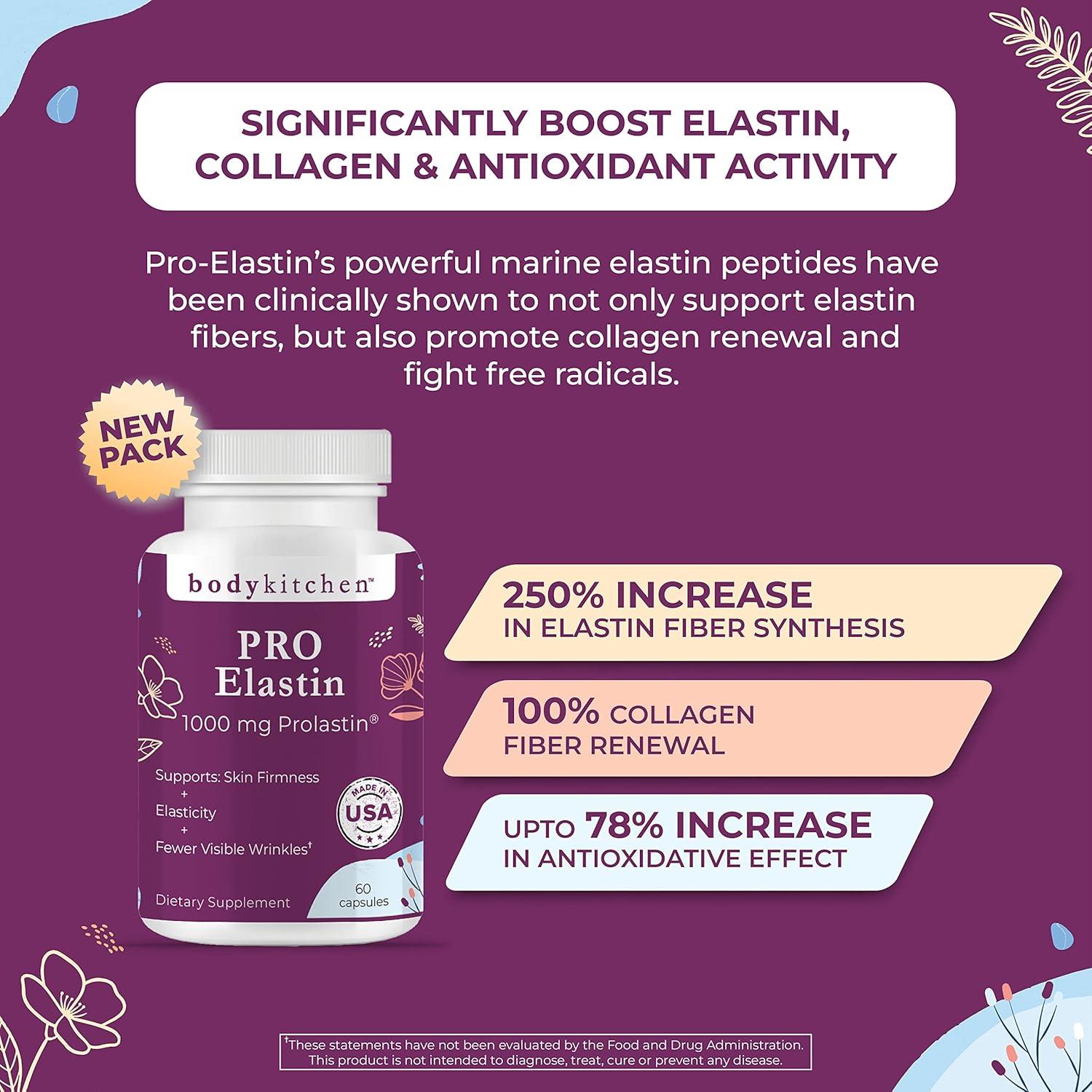 Suplemento de Elastina Body Kitchen 1000 mg - Piel Firme y Joven