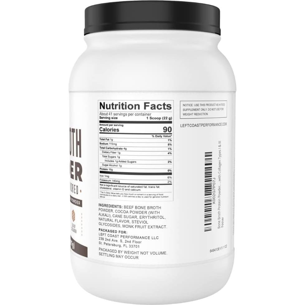 Proteína en Polvo de Caldo de Huesos Chocolate Left Coast 0.91kg