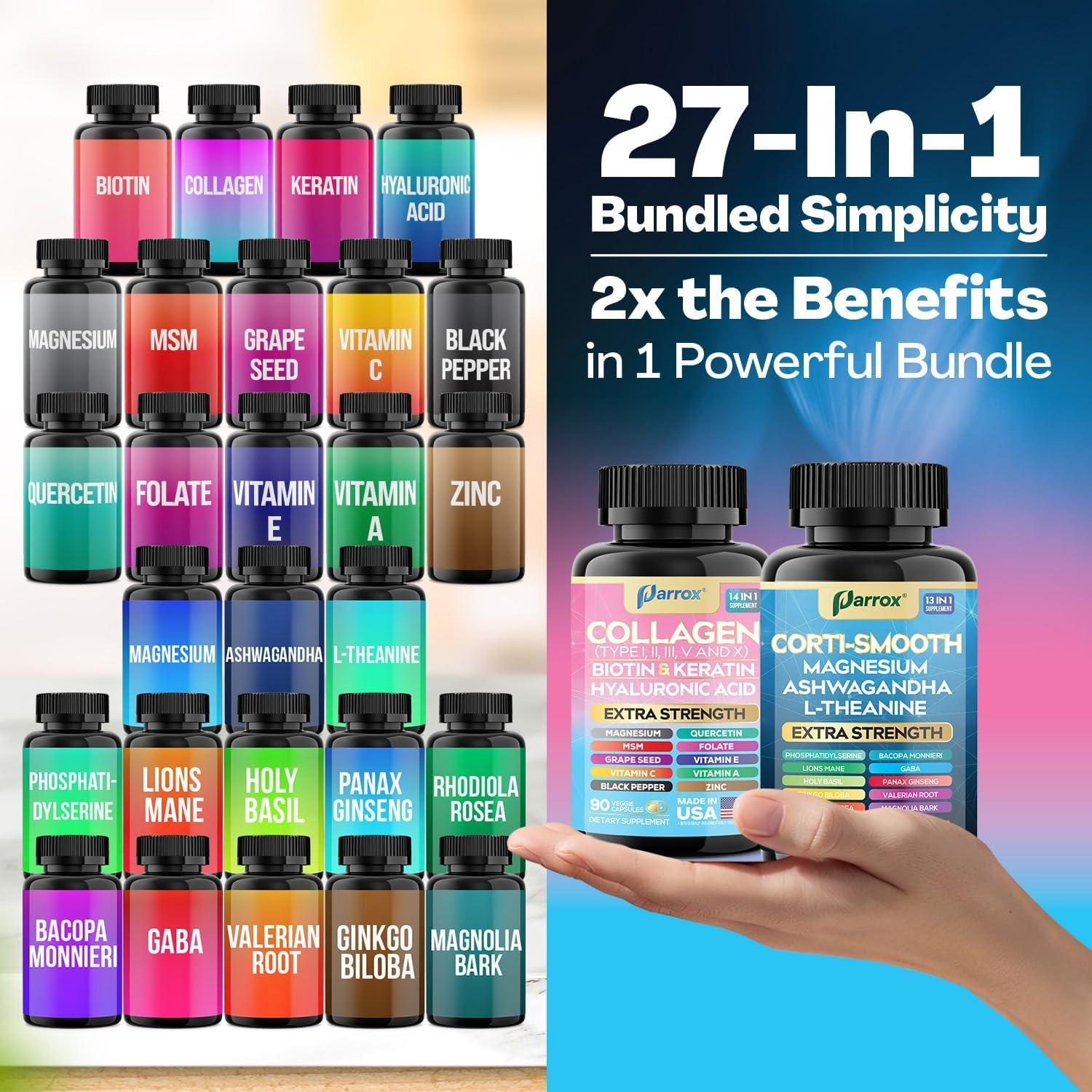 Suplemento Parrox 27 Ingredientes - Soporte Cortisol y Colágeno