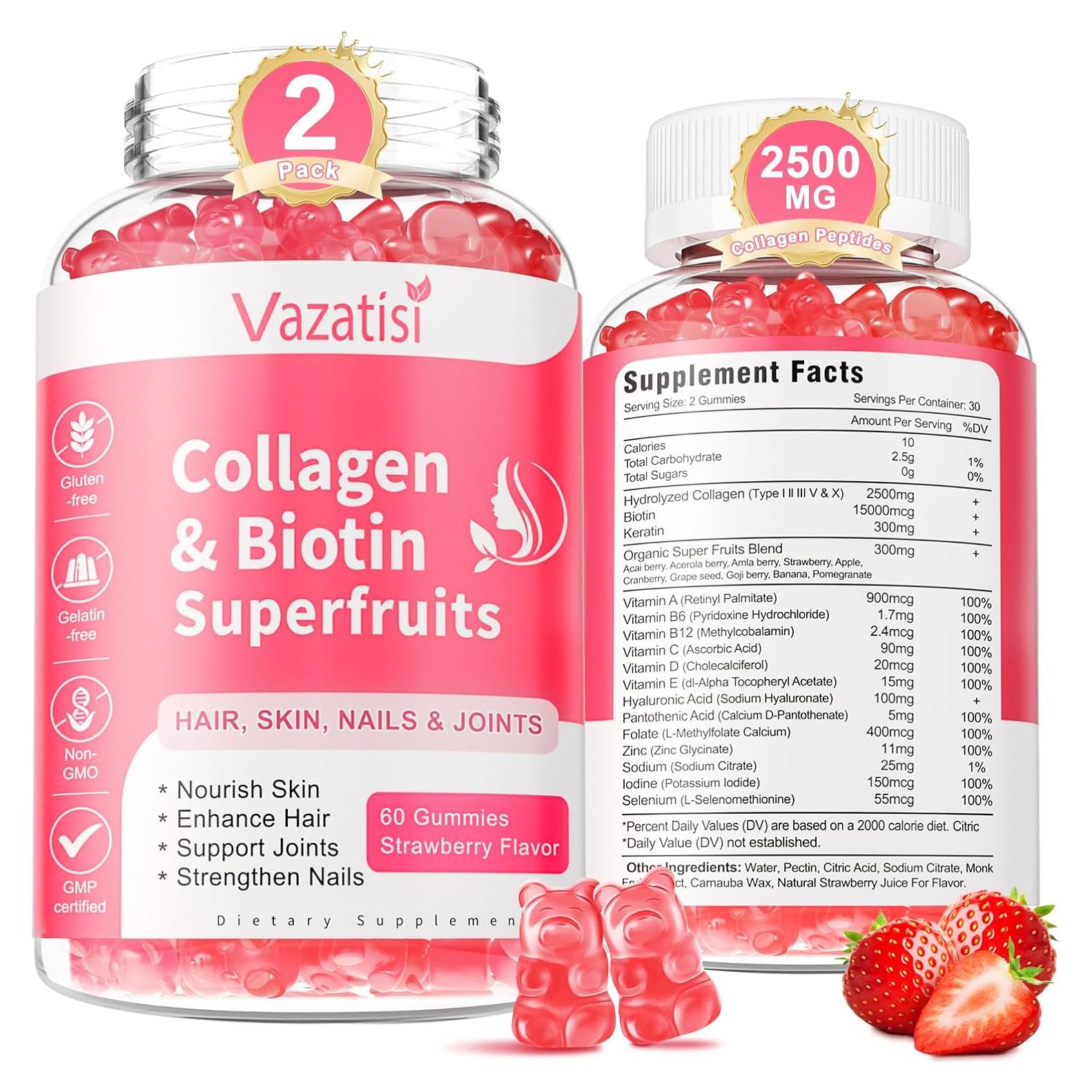 Gomitas de Colágeno Vazatisi 120 Unidades Sabor Fresa