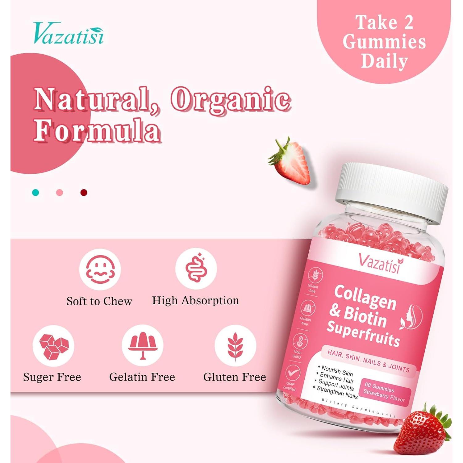 Gomitas de Colágeno Vazatisi 120 Unidades Sabor Fresa