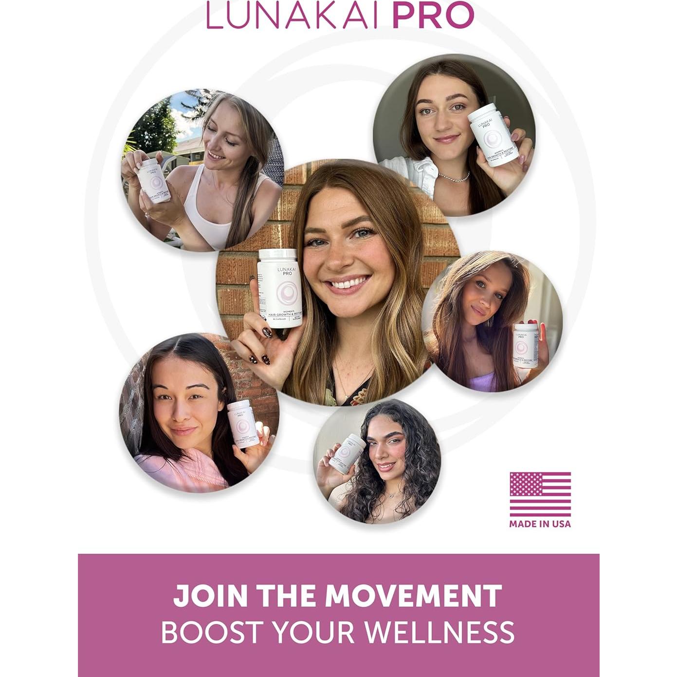 Vitaminas Lunakai PRO para Crecimiento Cabello Femenino 90 gomitas