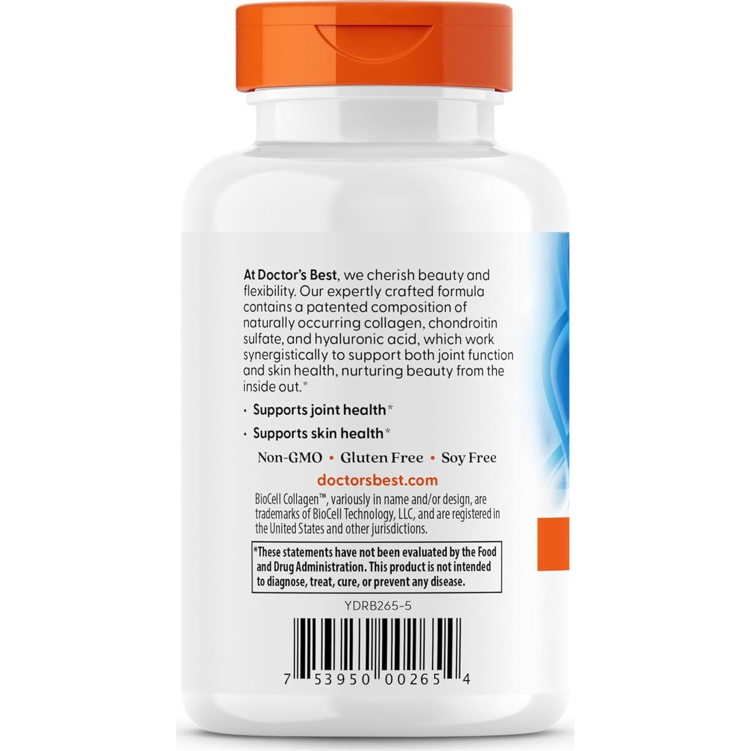 Ácido Hialurónico Doctor's Best con Colágeno BioCell 108g