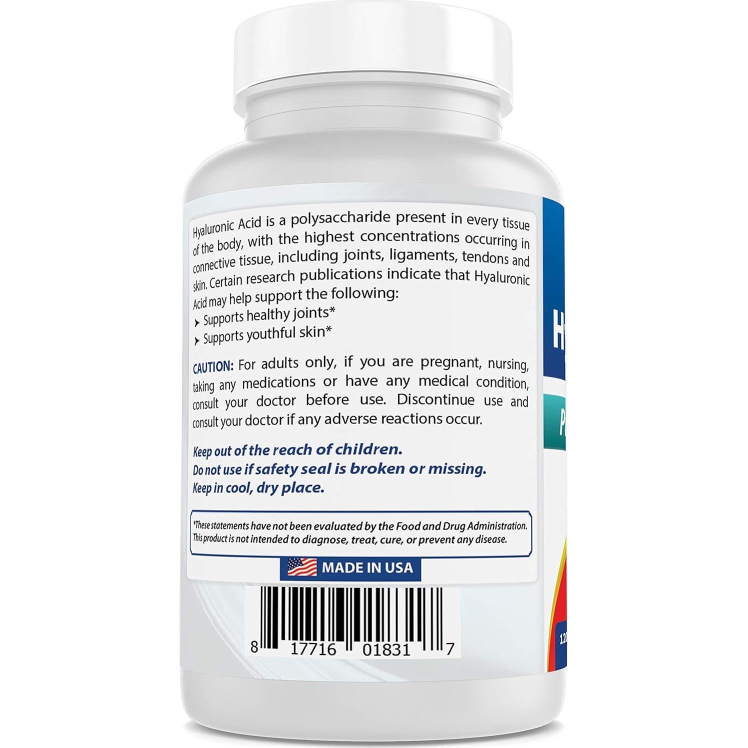 Ácido Hialurónico 200 mg Mejores Naturales 120 Tabletas