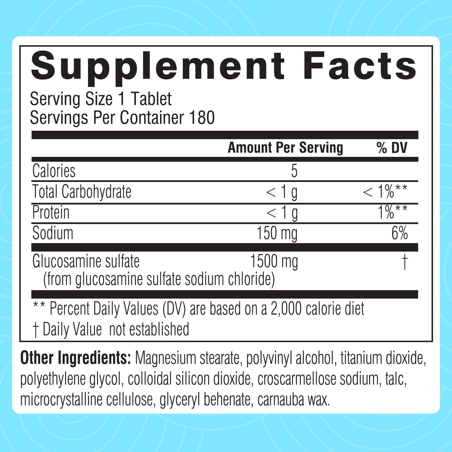 Suplemento de Glucosamina 1500mg Swisse 180 Tabletas