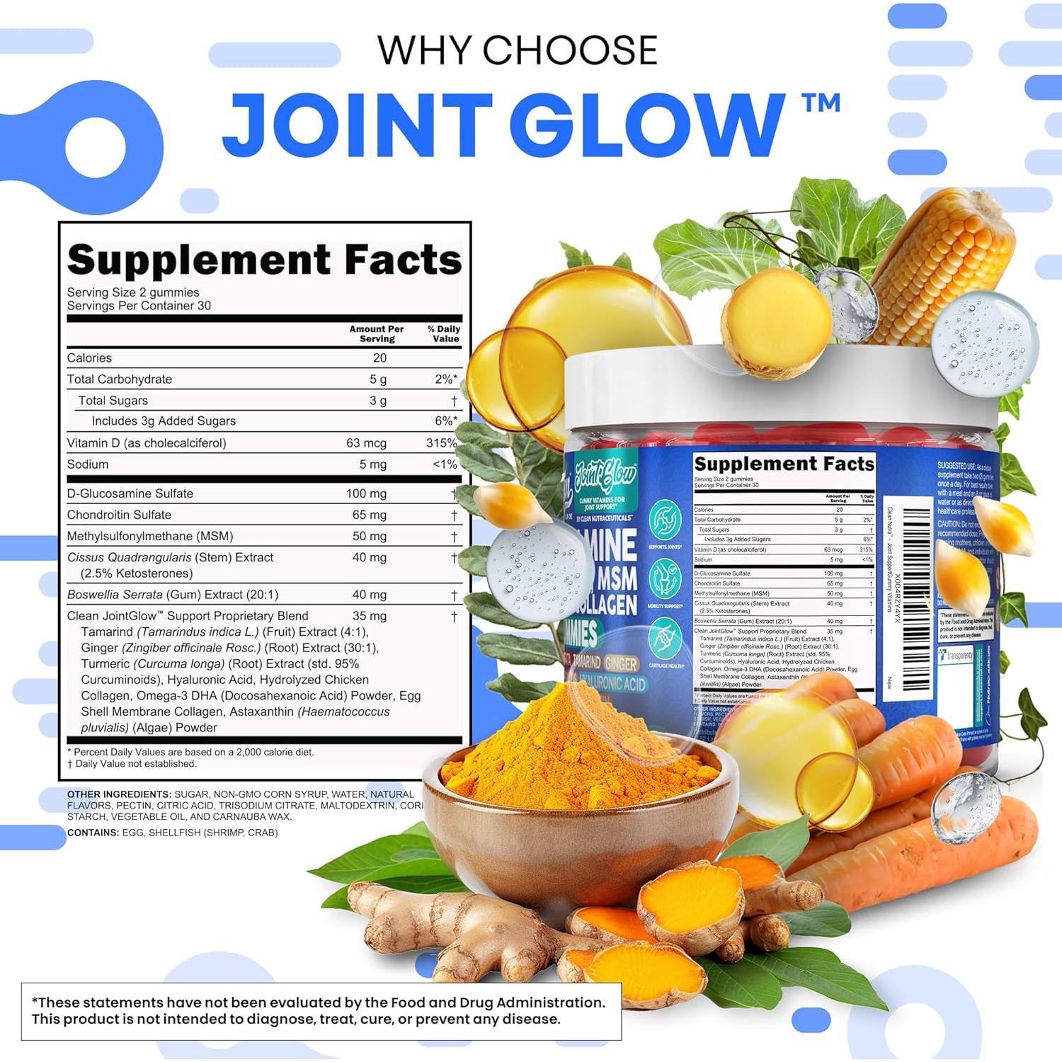 Gummies para Articulaciones Clean Nutra Glucosamina 60 Unidades