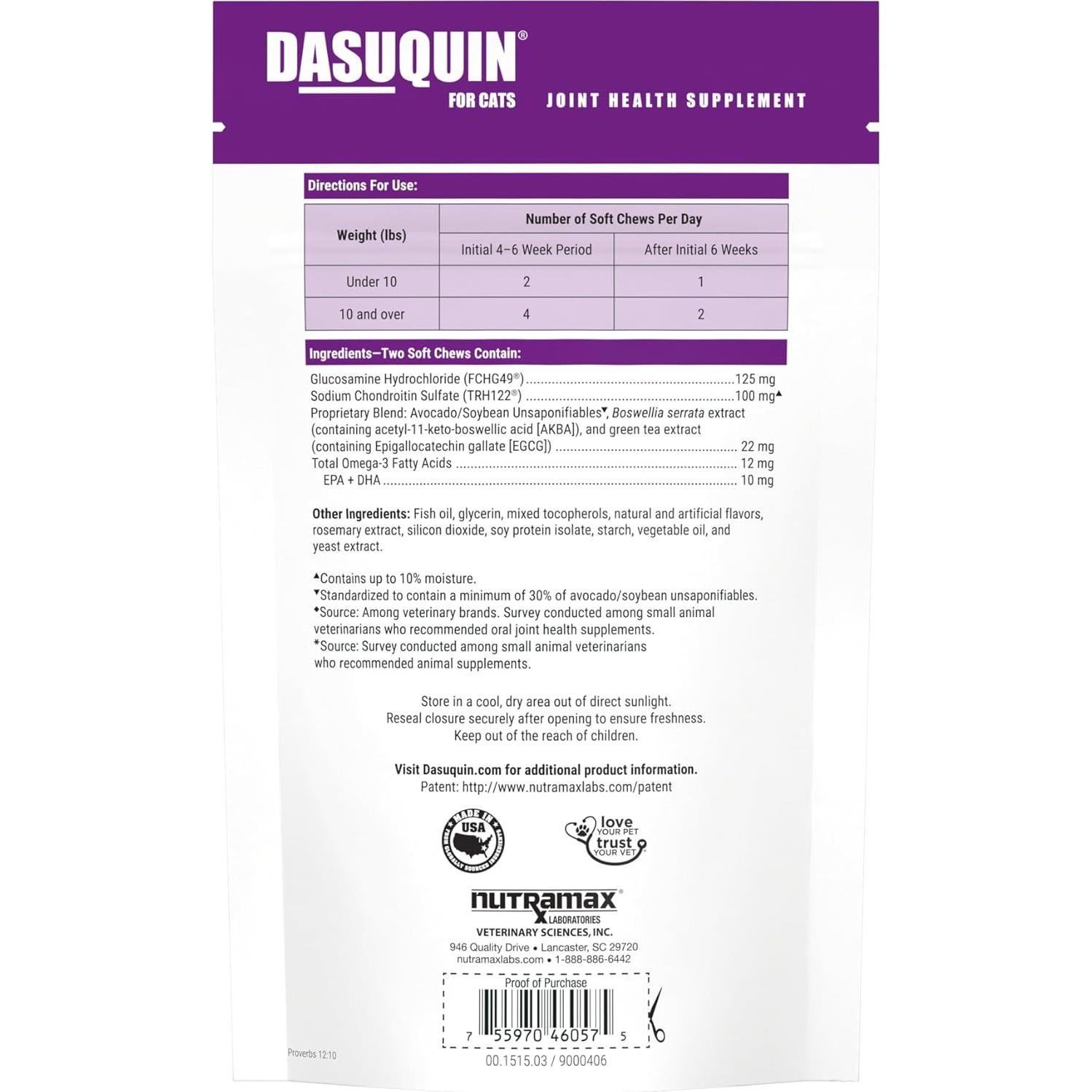 Suplemento Articular para Gatos Dasuquin - 84 Masticables Blandos