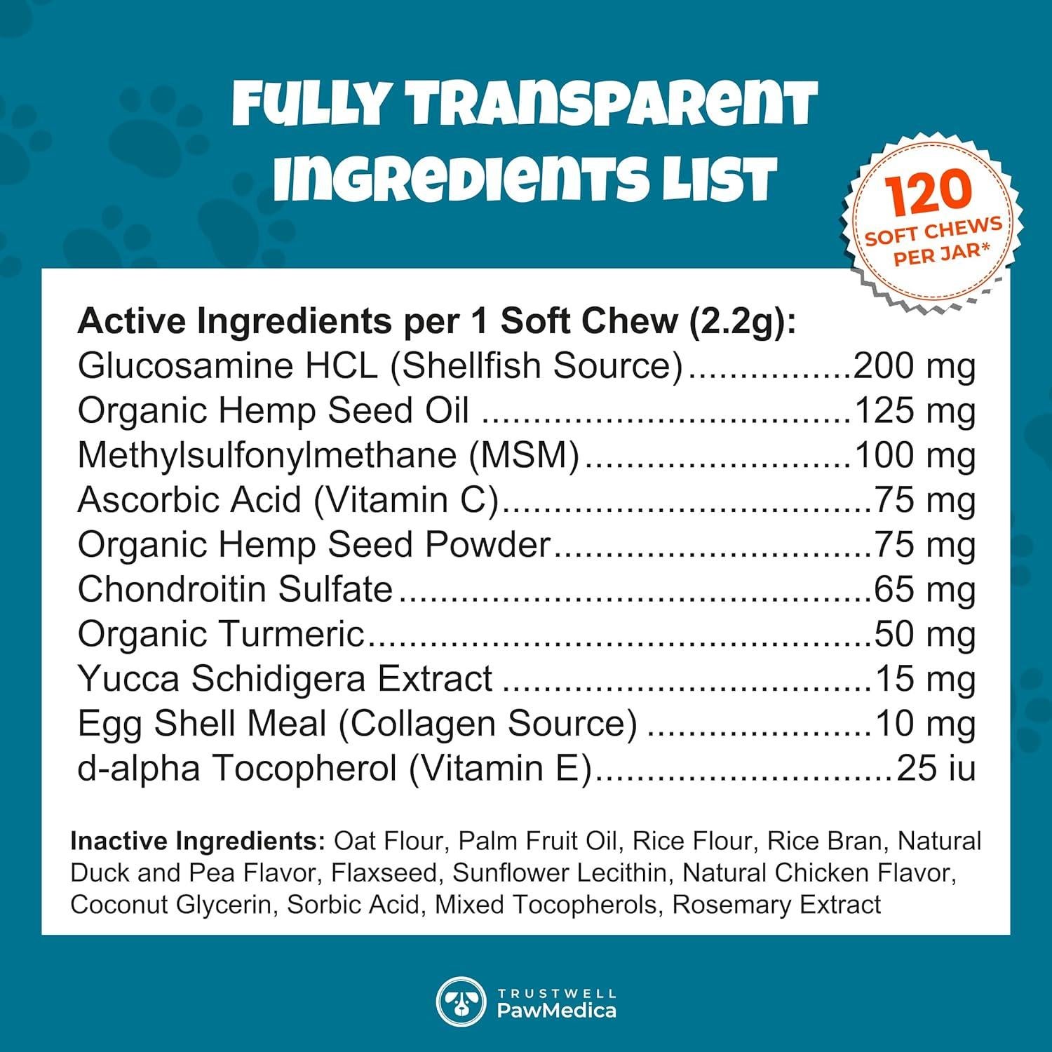 PawMedica Glucosamina para Perros Grandes - 120 Chews