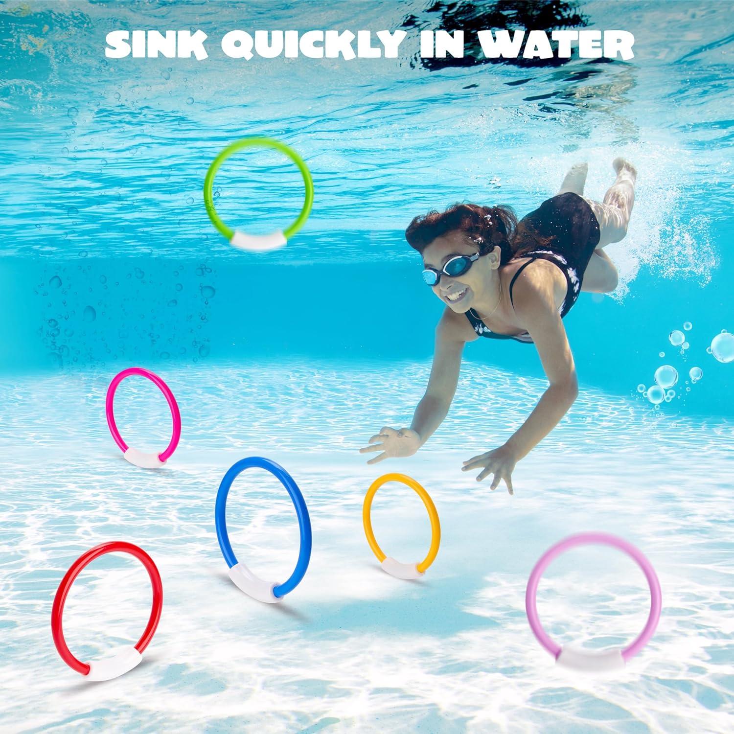 Anillos de Buceo Joyin 8 Pcs 13.97 cm Coloridos para Niños