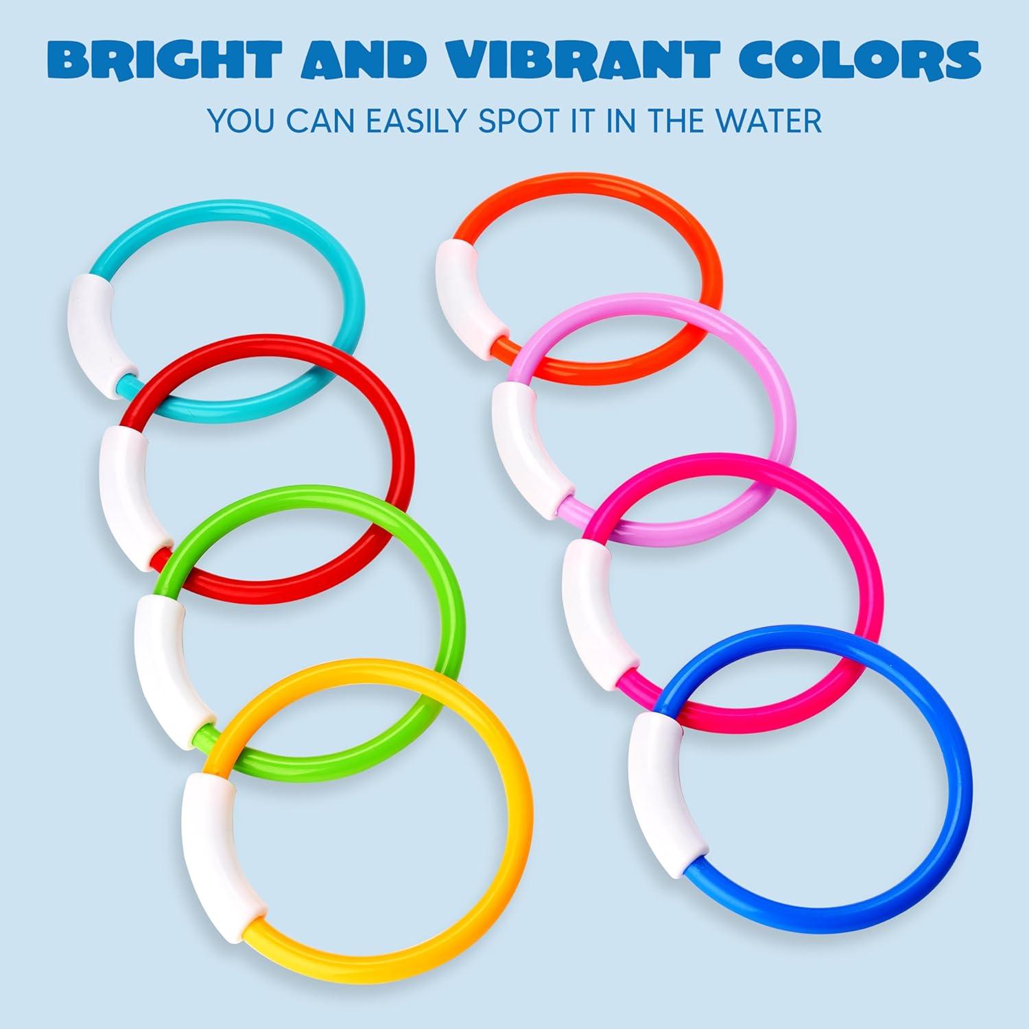 Anillos de Buceo Joyin 8 Pcs 13.97 cm Coloridos para Niños