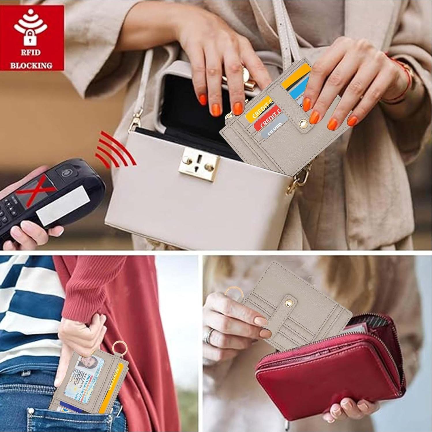 Billetera RFID KNGITRYI Pequeña para Mujeres Minimalista