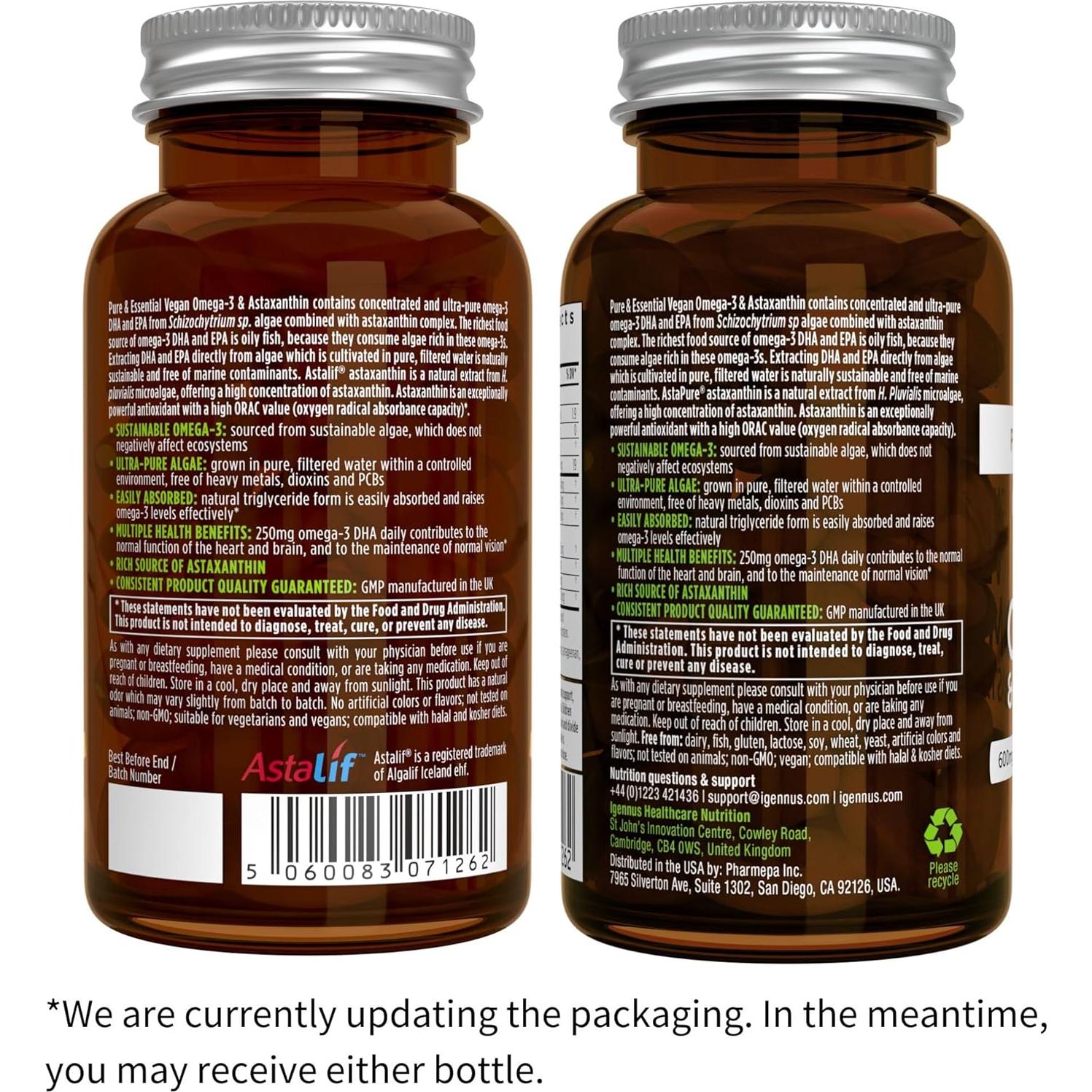Paquete Vegano Omega-3 y B12 Sublingual Igennus 90 Cápsulas