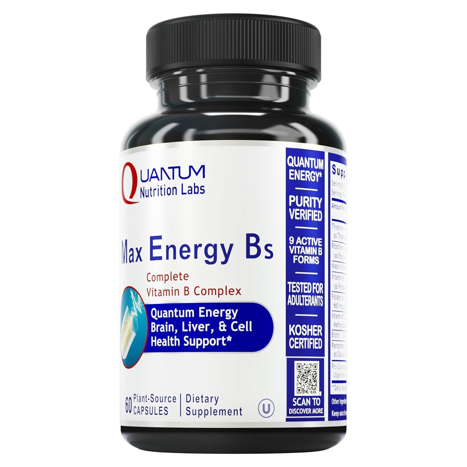 Suplemento Complejo de Vitaminas B Quantum Nutrition - 60 Cápsulas Vegetarianas