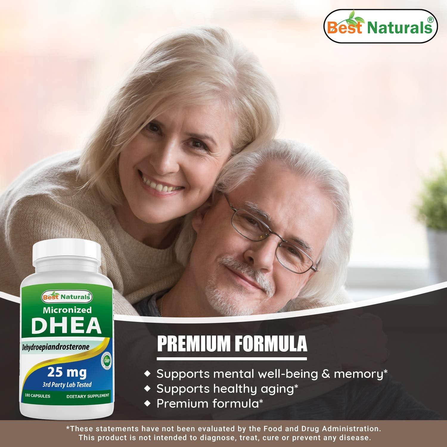 Suplemento DHEA 25 mg y Pregnenolona 30 mg - 180 Cápsulas