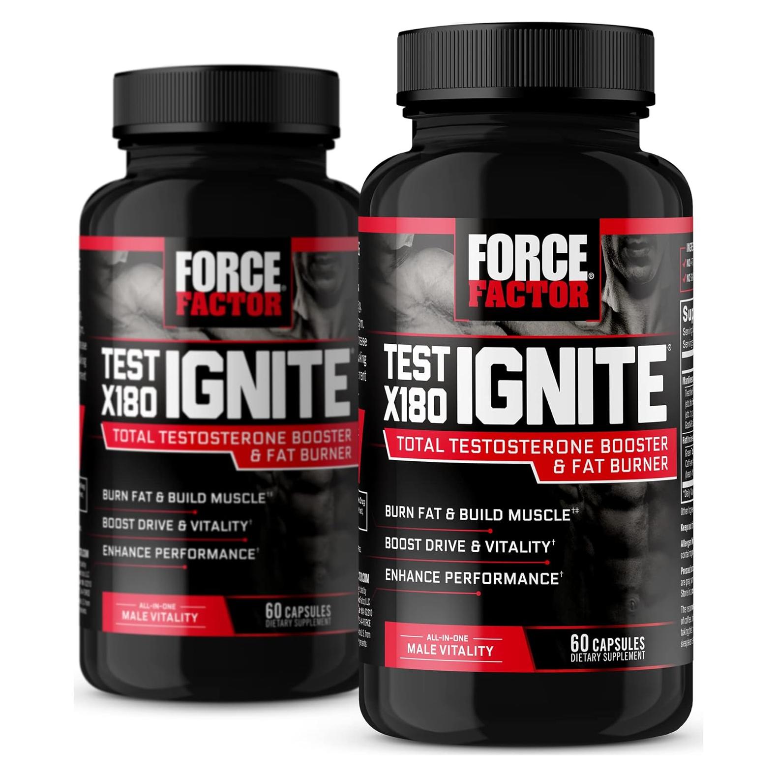 Test X180 Ignite Force Factor - Aumentador de Testosterona 60 Cápsulas