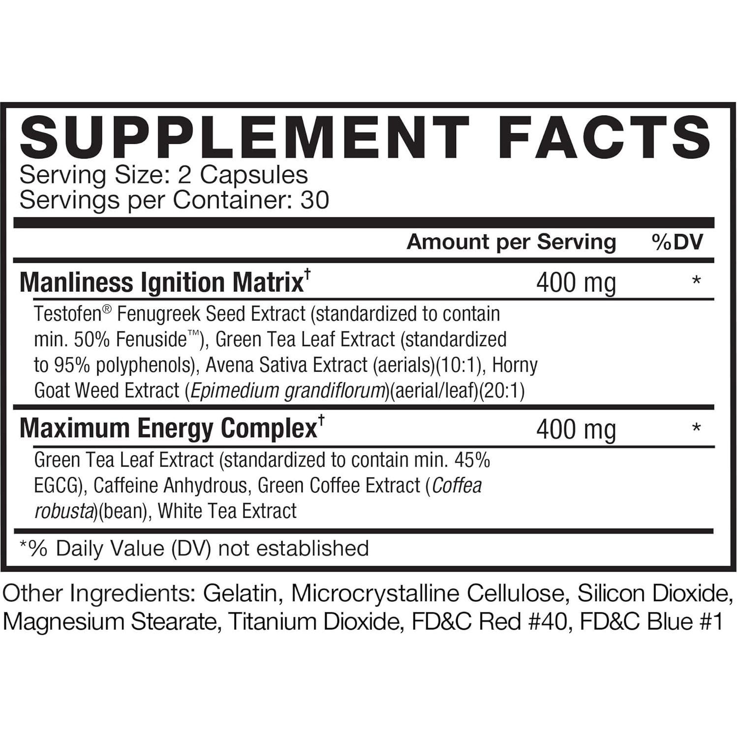 Test X180 Ignite Force Factor - Aumentador de Testosterona 60 Cápsulas